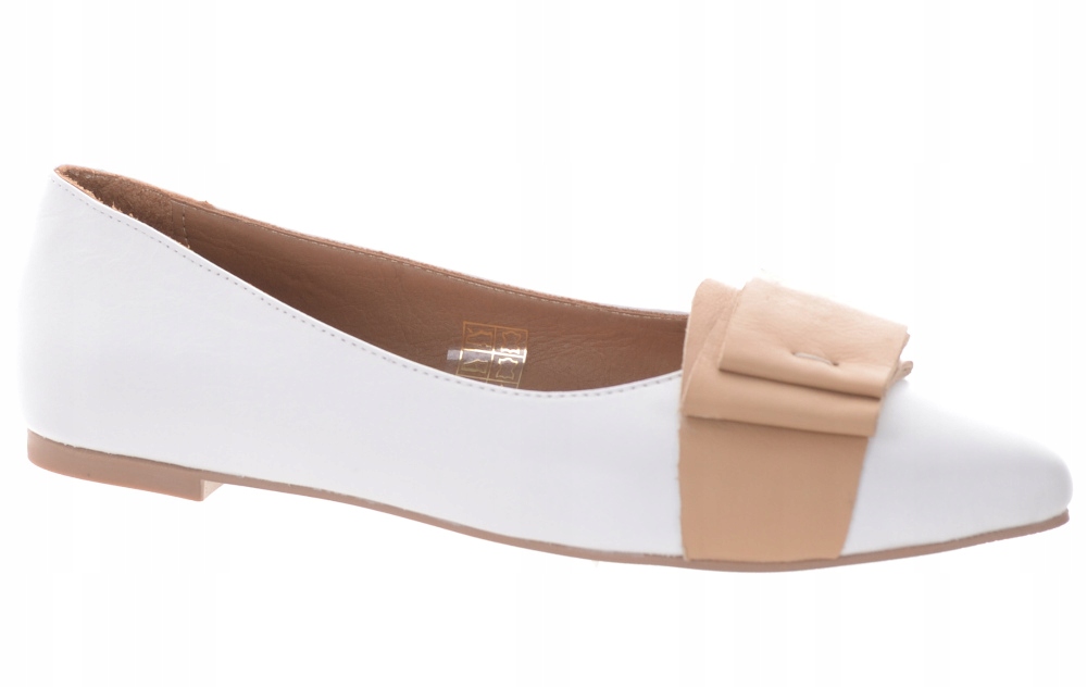 Venezia Bílé Klasické Kožené Baleríny 38