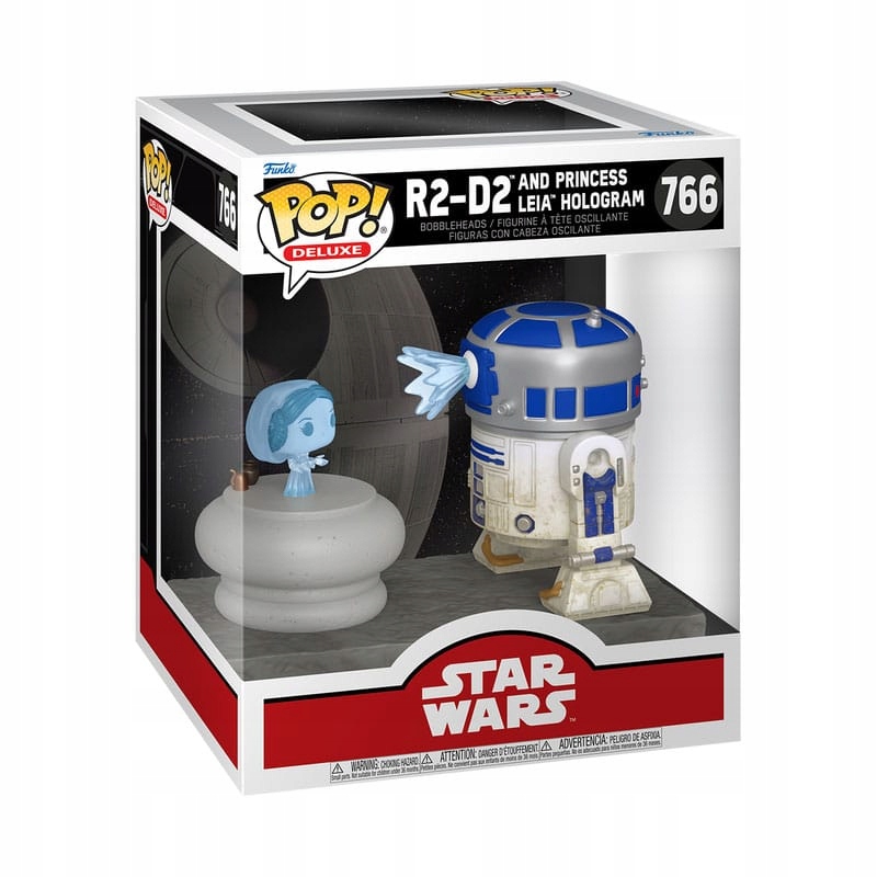 Figurka Funko Pop Deluxe Star Wars 766 R2-D2 s hologramem princezny Lei