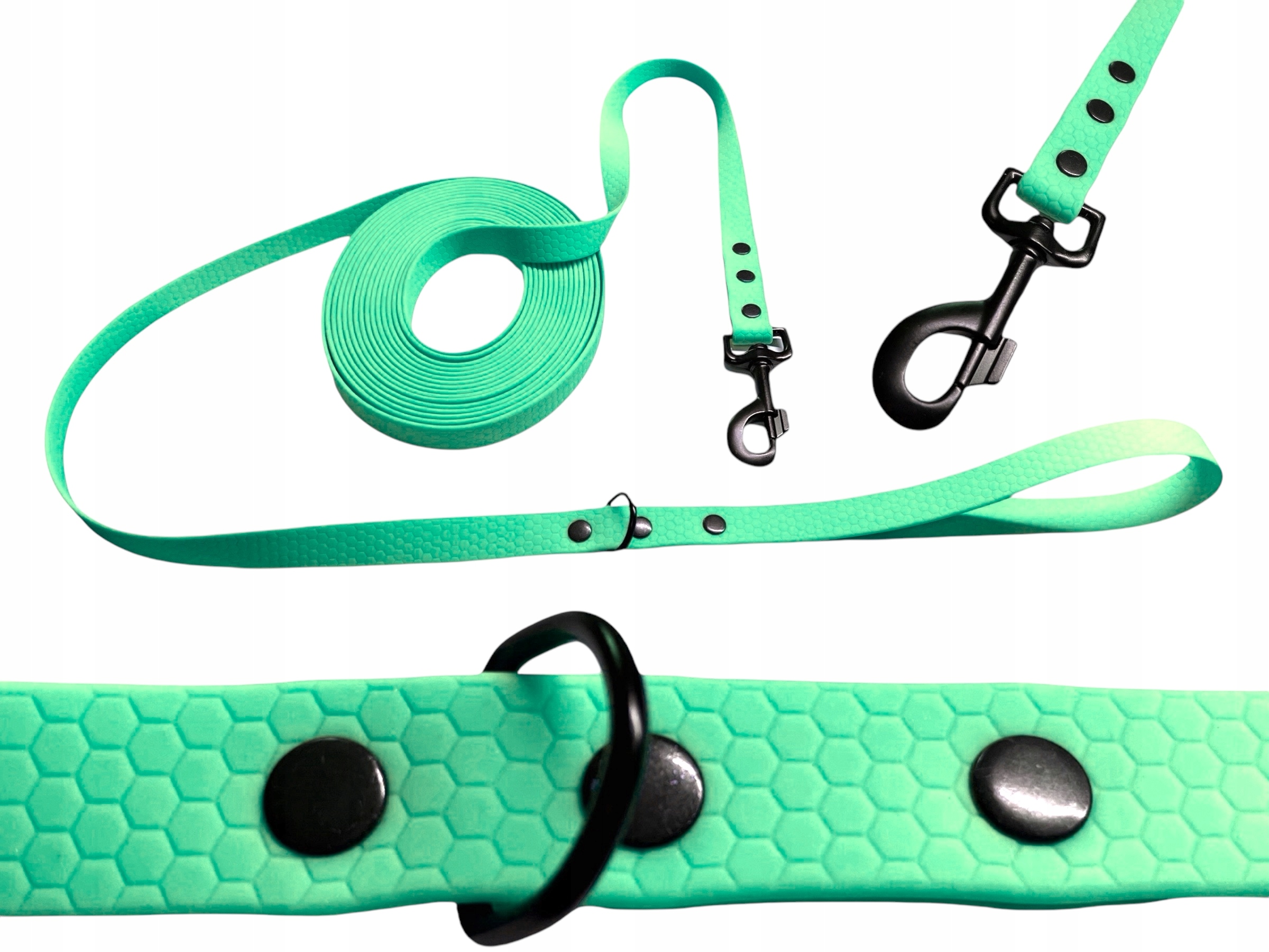 Vodítko Voděodolná Silná treningové vodítko Biothane Pvc 15 m 16 mm kara-zelená