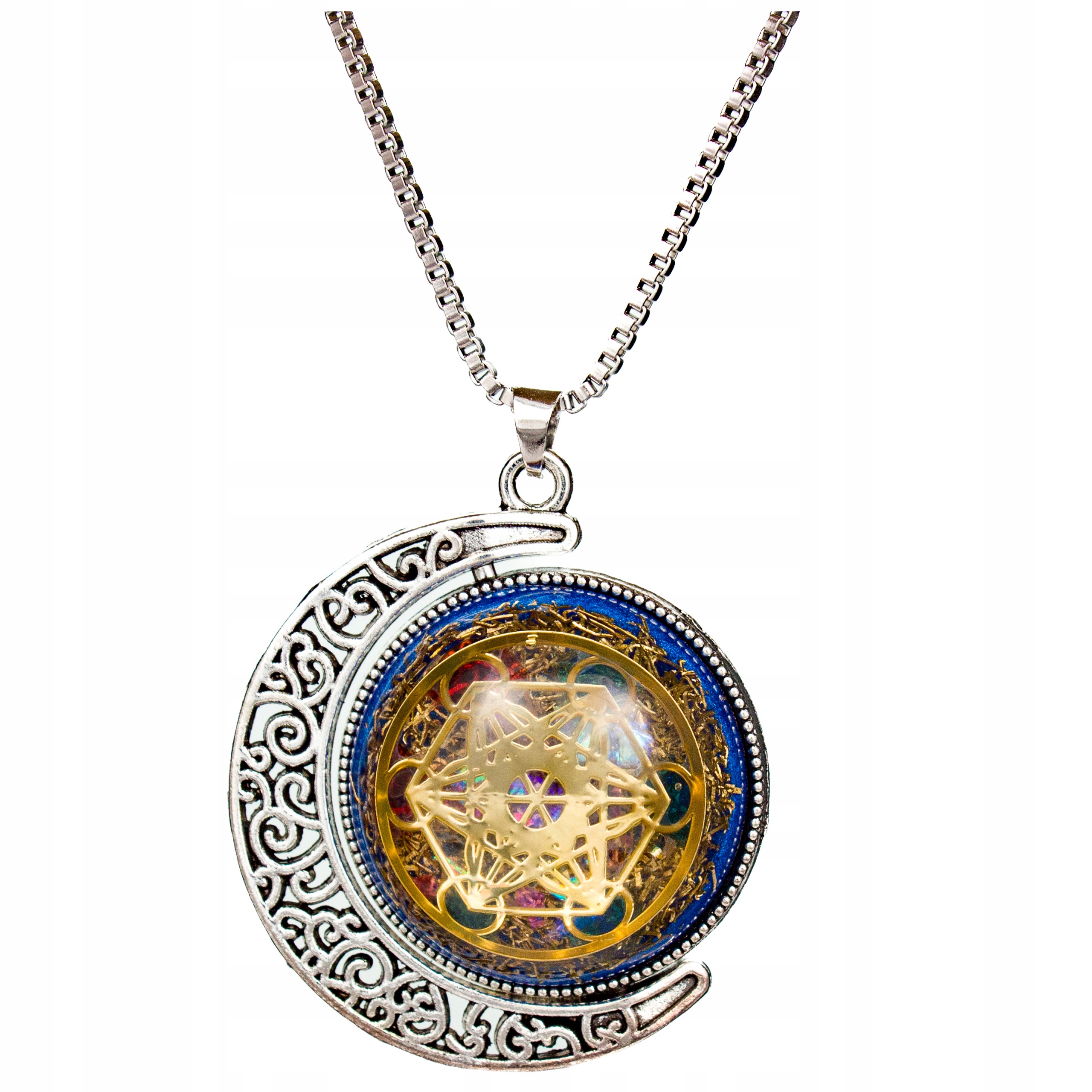 Naszyjnik Orgonit Dwustronny Sześcian Metatrona Merkaba Amulet