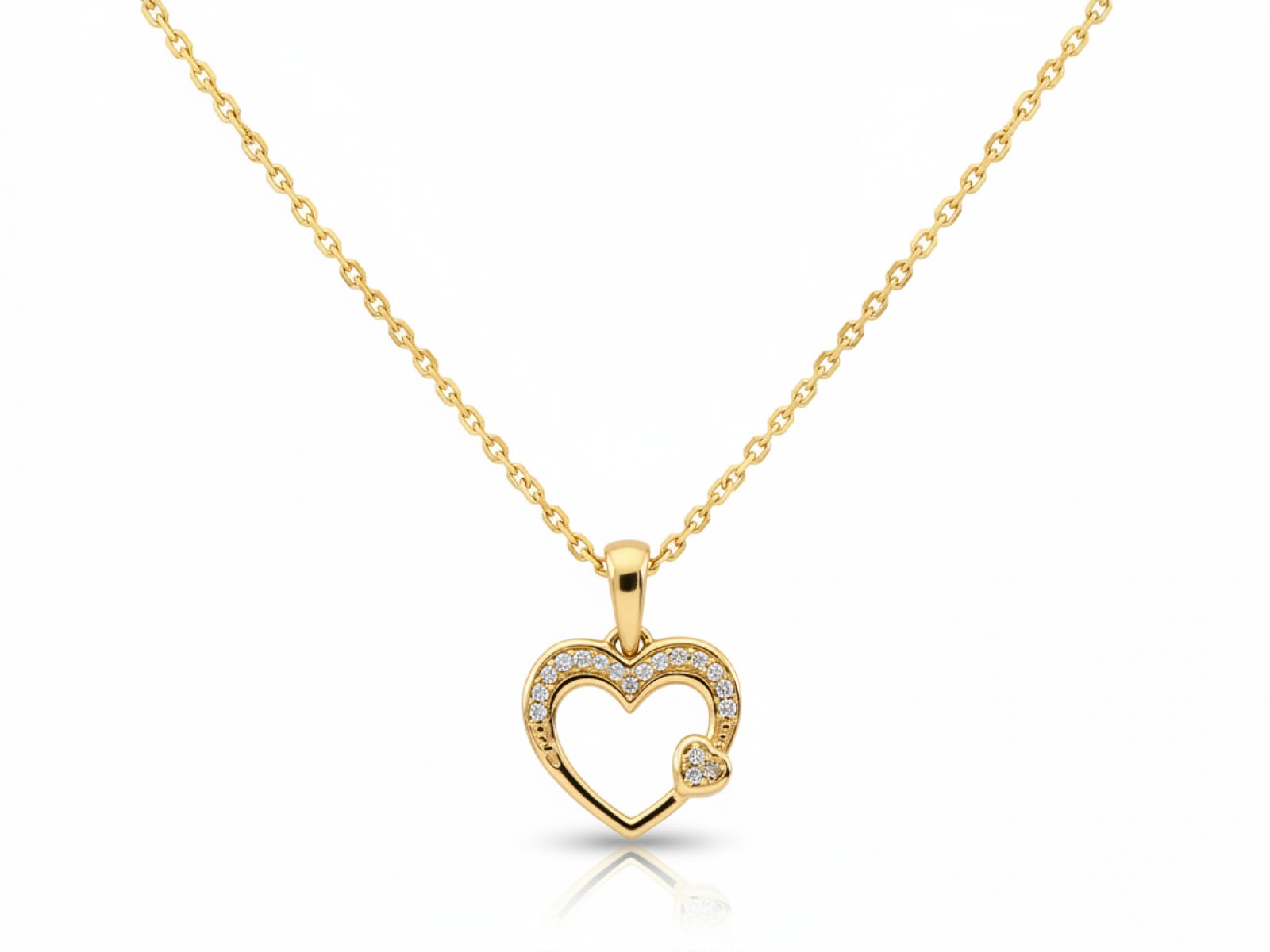 Zlatý náhrdelník 585 se srdcem a brilianty 0,04 ct r45 jako dárek