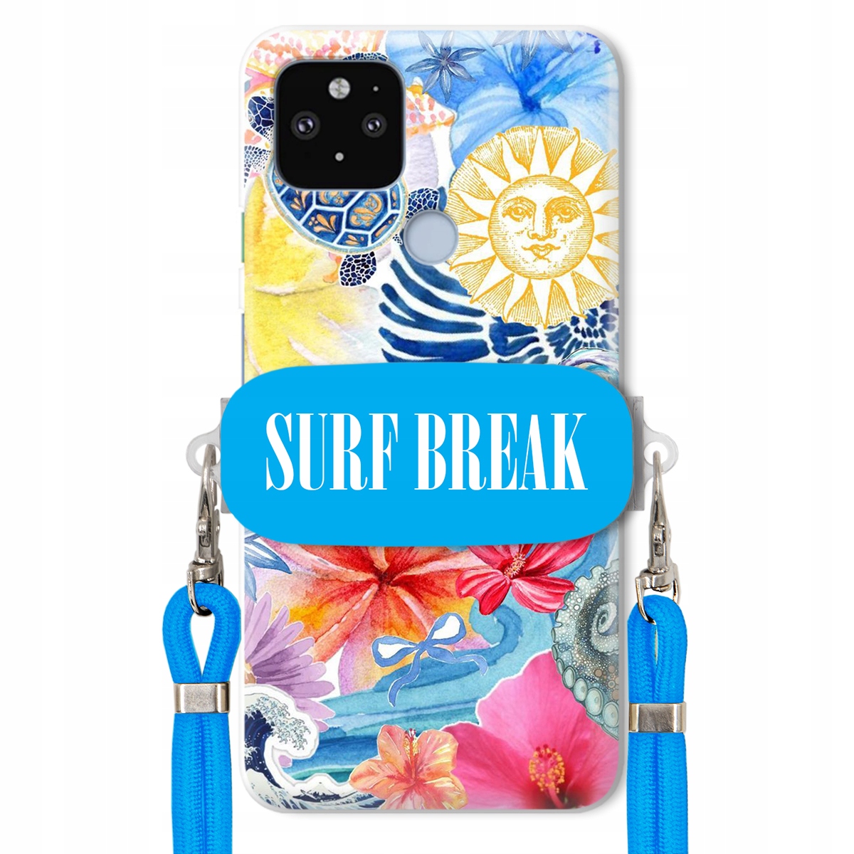 Puzdro pre Google Pixel 5XL Crossbody vodítko Blue držiak Surf Break Lata
