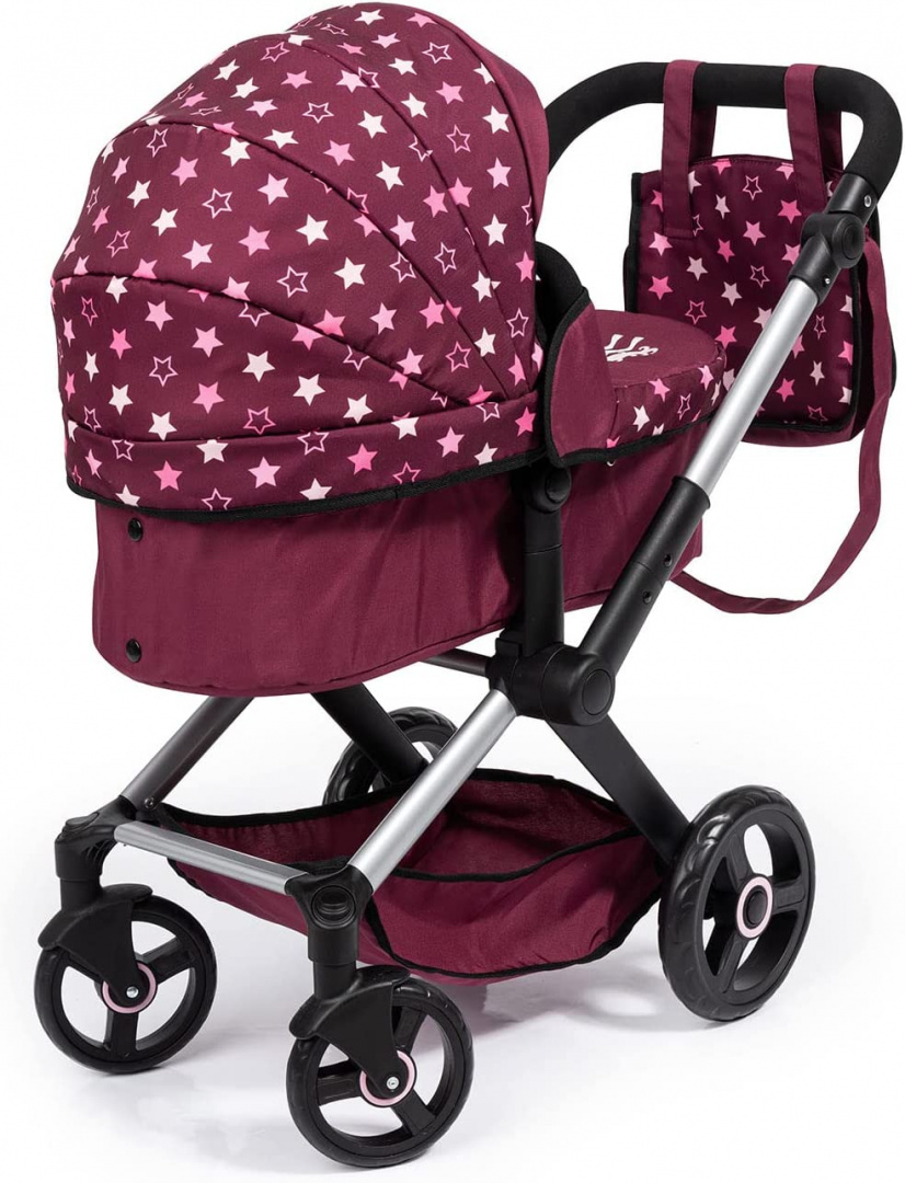 Wózek dla lalki zestaw 2 w 1 Bayer Design bayer Kolor dominujący odcienie czerwieni