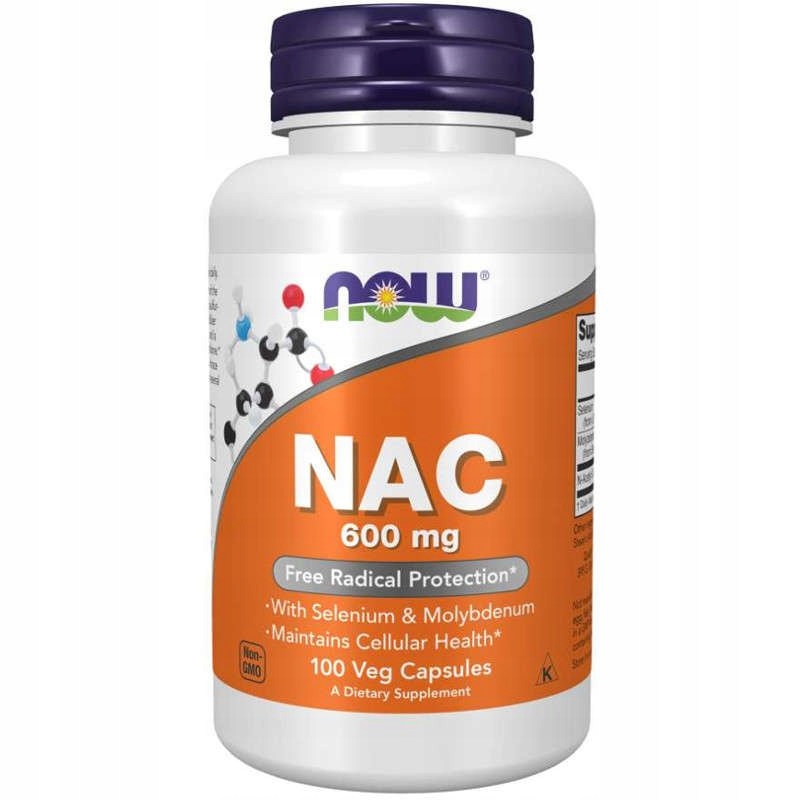 NOW FOODS NAC N-ACETYLO L-CYSTEINA 600mg 100 vkaps DETOX OCZYSZCZANIE VEGAN EAN (GTIN) 733739000859