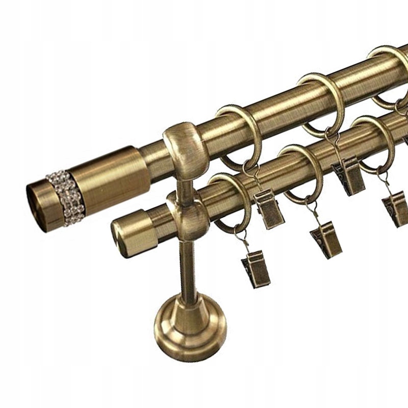 

Karnisz do wystroju okien 220 cm 19+19 mm Złoty