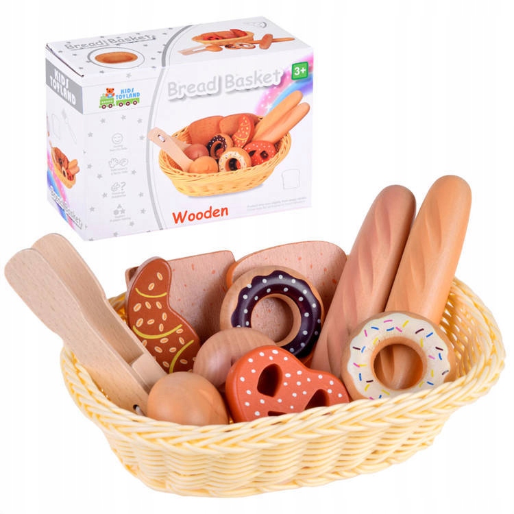 

Koszyk z pieczywem drewniane produkty zestaw
