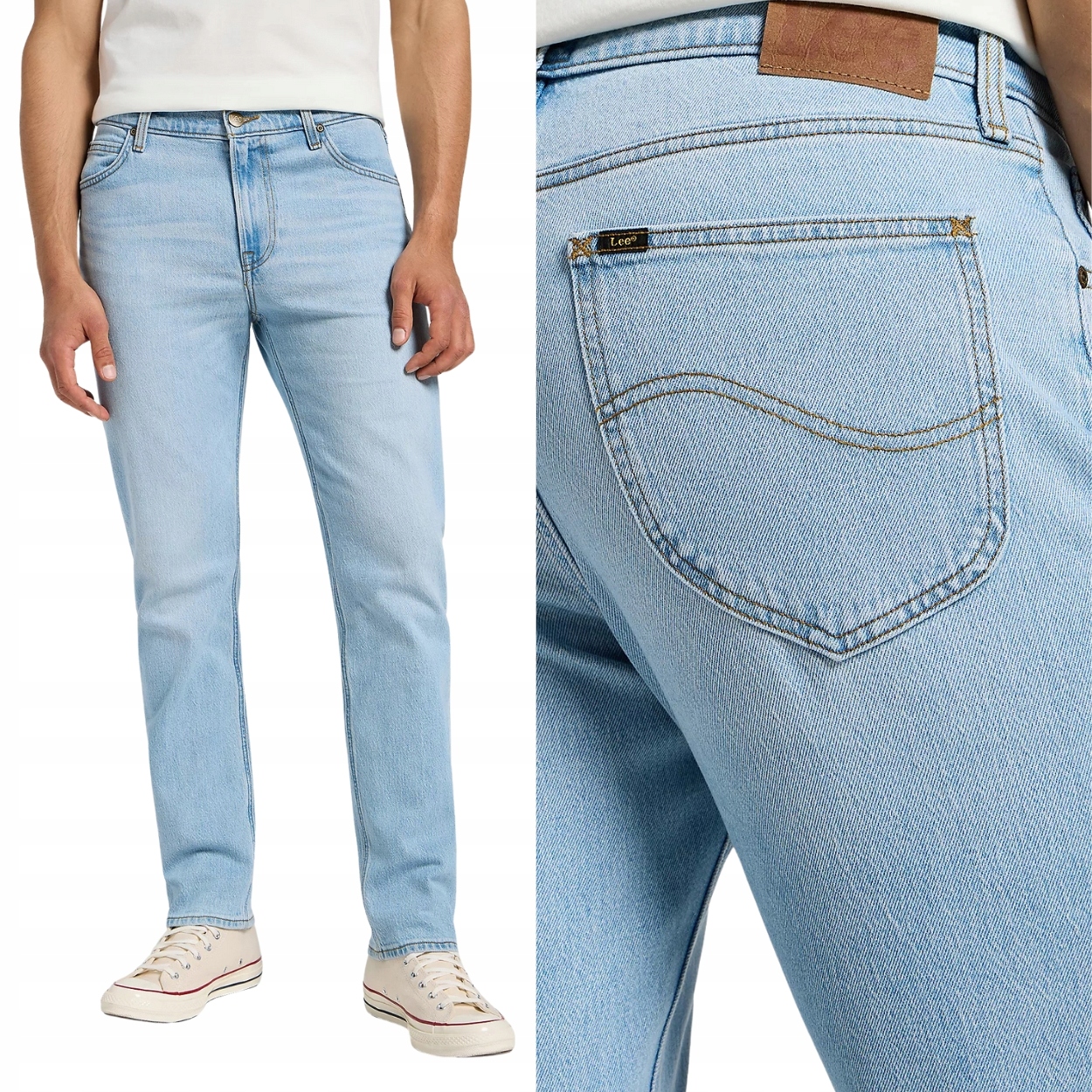 Lee West relaxed straight Fawn Blue Džíny jednoduché džínové kalhoty W32 L32