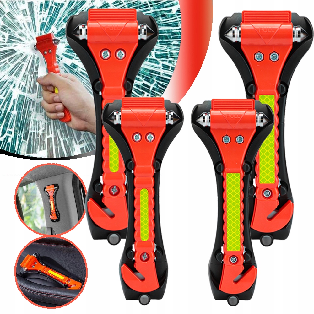 4 SZT MŁOTEK BEZPIECZEŃSTWA MŁOTEK RATUNKOWY Z UCHWYTEM DO SAMOCHODU OKIEN