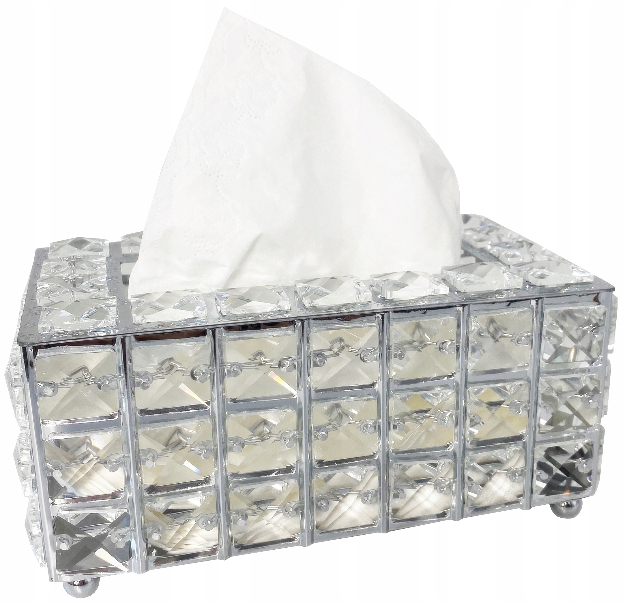 KRYSZTAŁOWY CHUSTECZNIK pojemnik pudełko GLAMOUR