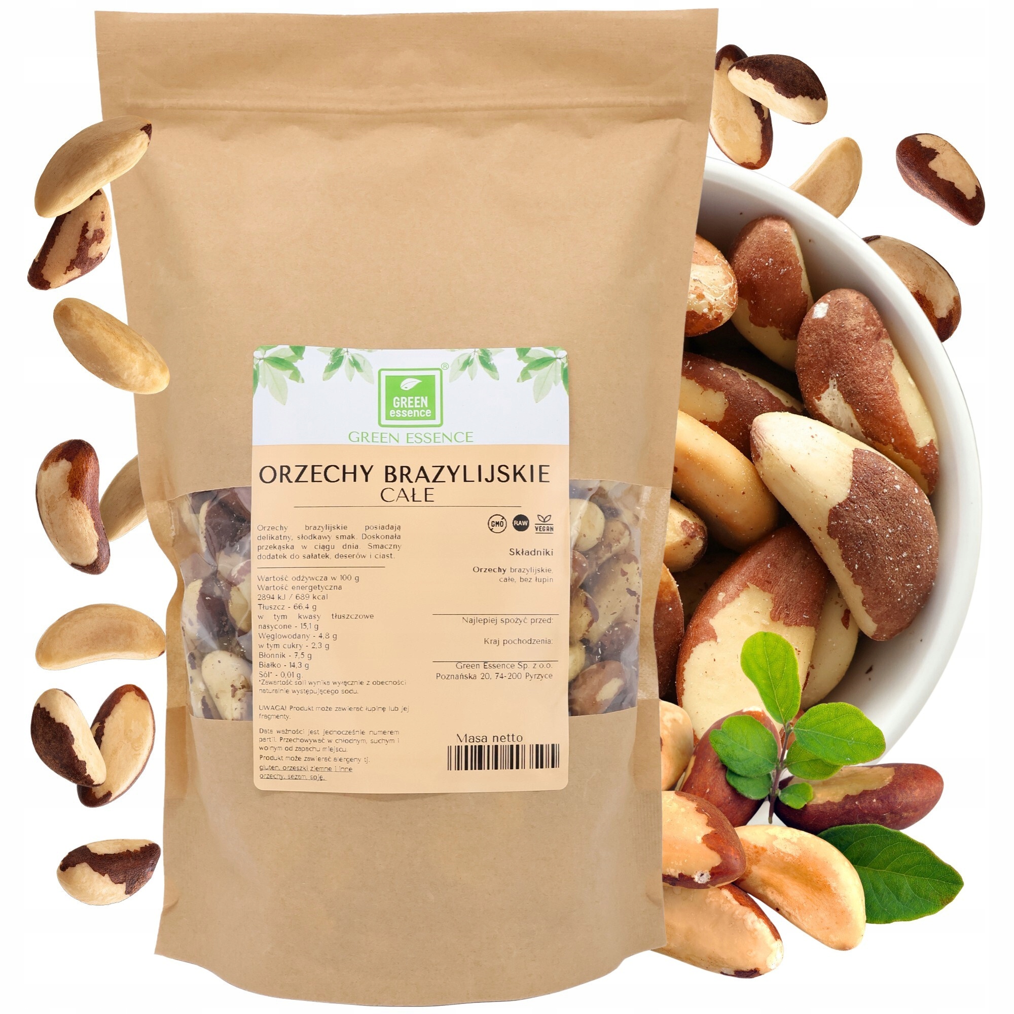 Levně Brazilské ořechy celé Velké XXL 1 kg Přírodní Čerstvé Brazilské ořechy