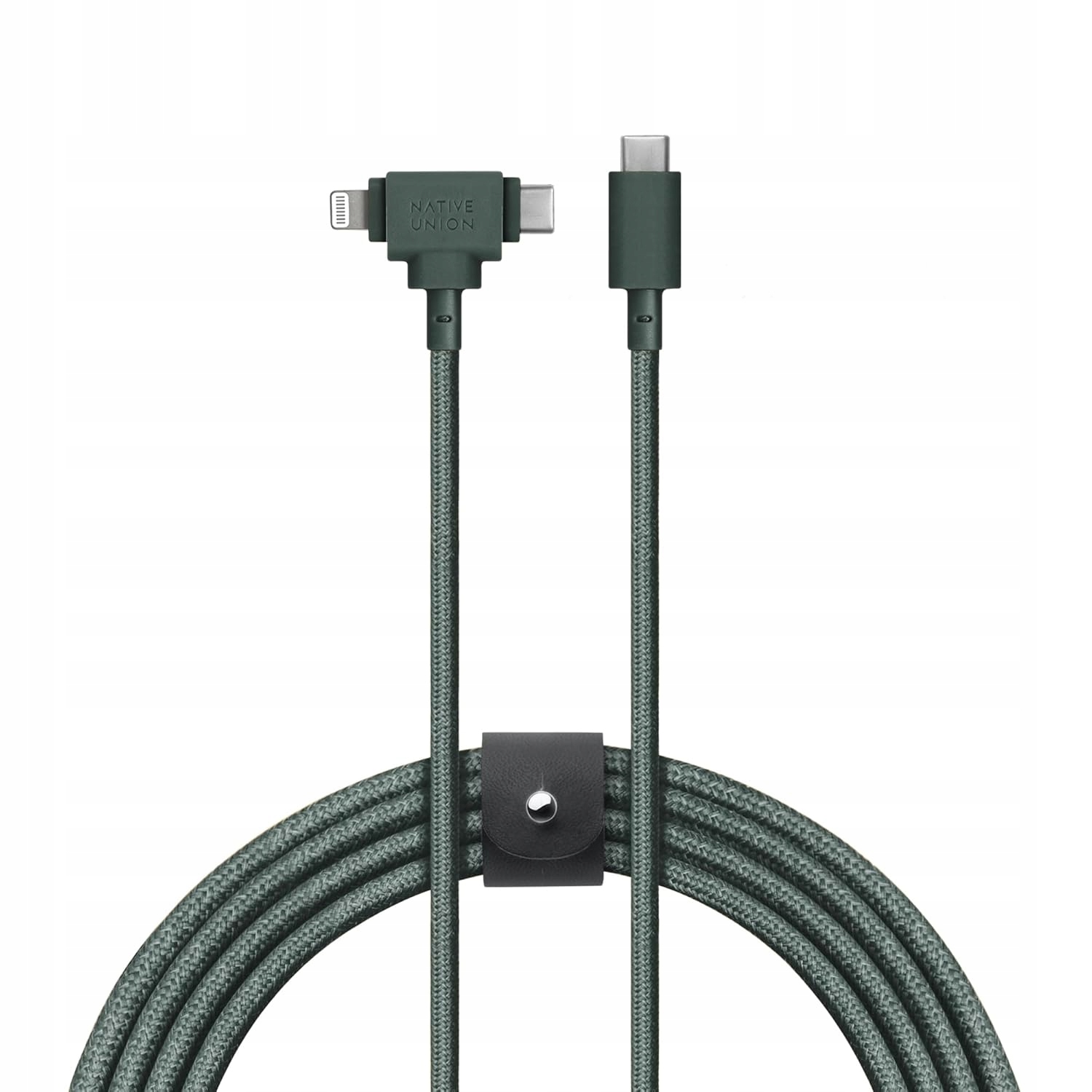 Native Union Belt Cable Duo Pro 2w1 Kabel Usb-c-usb-c Lightning Slate Green