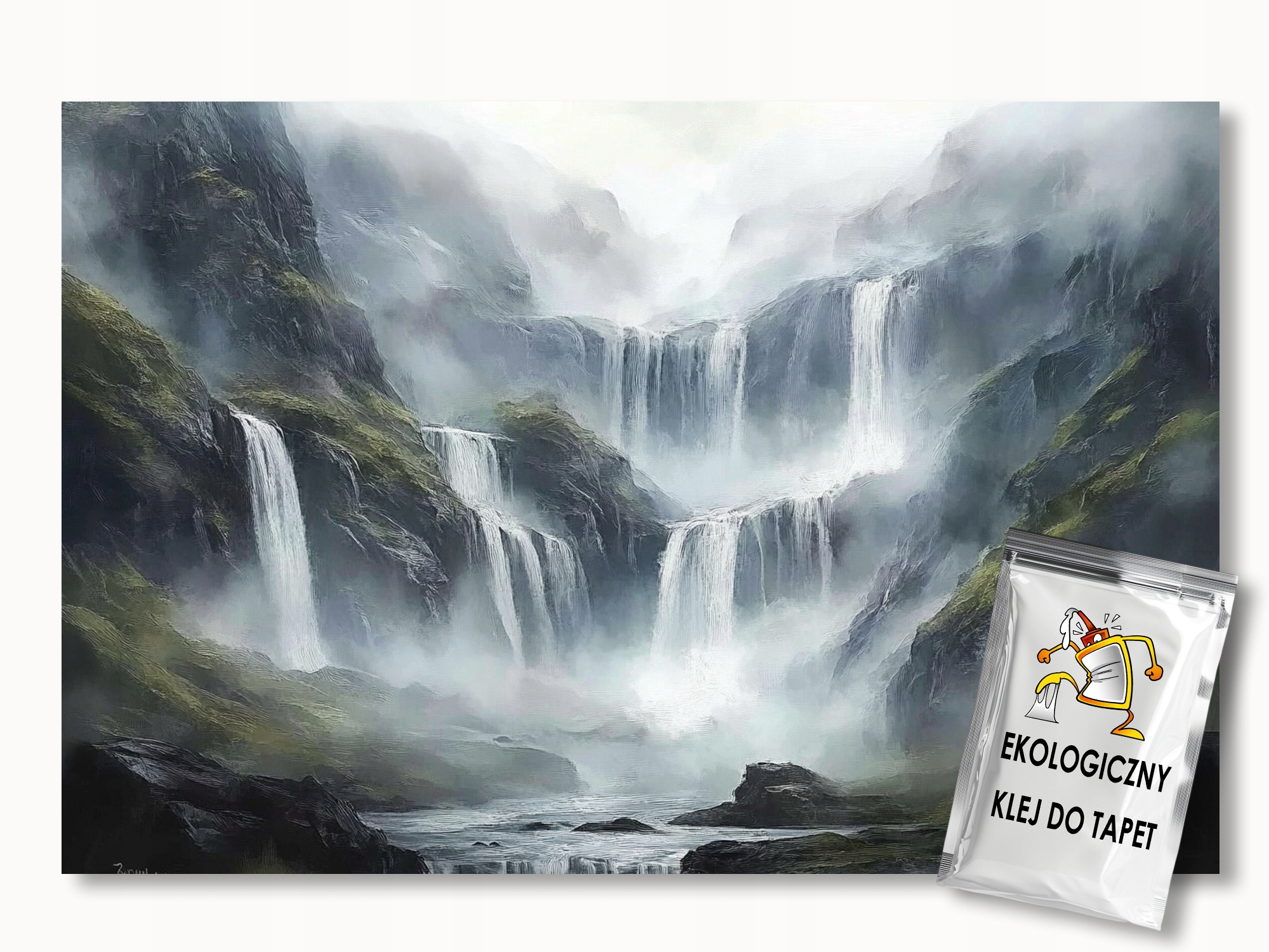 Fototapeta Flizelina Krajina Pohled Na Hory Skály Vodopády Mlha 300x250 155g