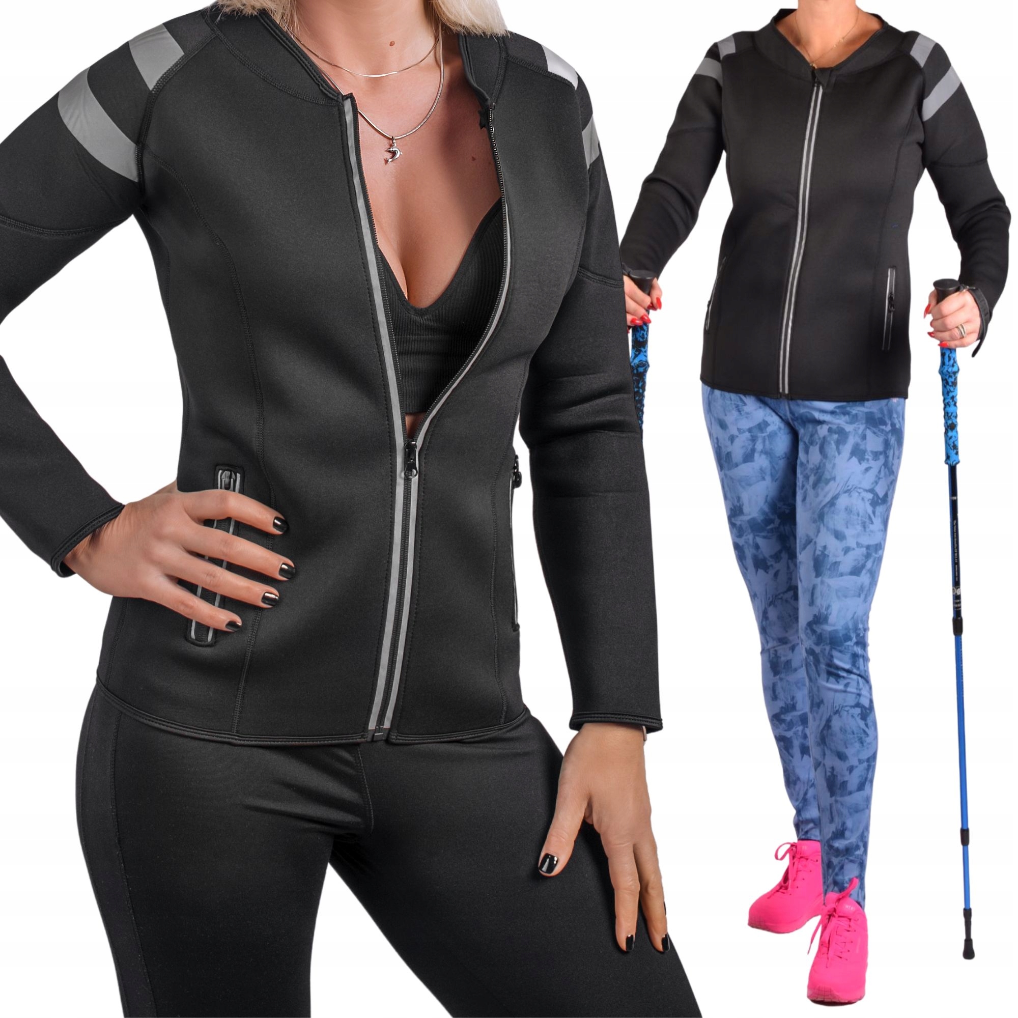 Dámské Neoprenové Tričko Mikina Na Běhání Kolo Nordic Walking Dlouhý Rukáv