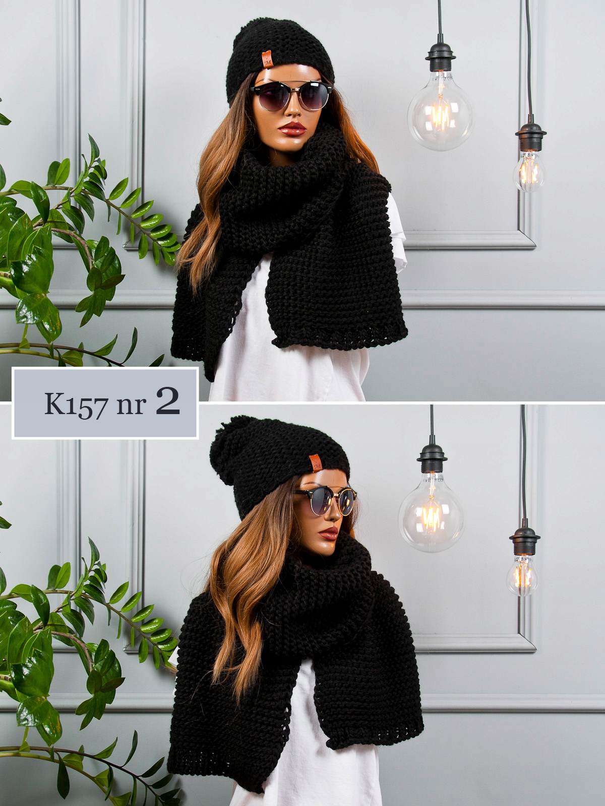 POLSKI Komplet CZAPKA beanie + KOMIN SZALIK KOLORY Materiał dominujący inny