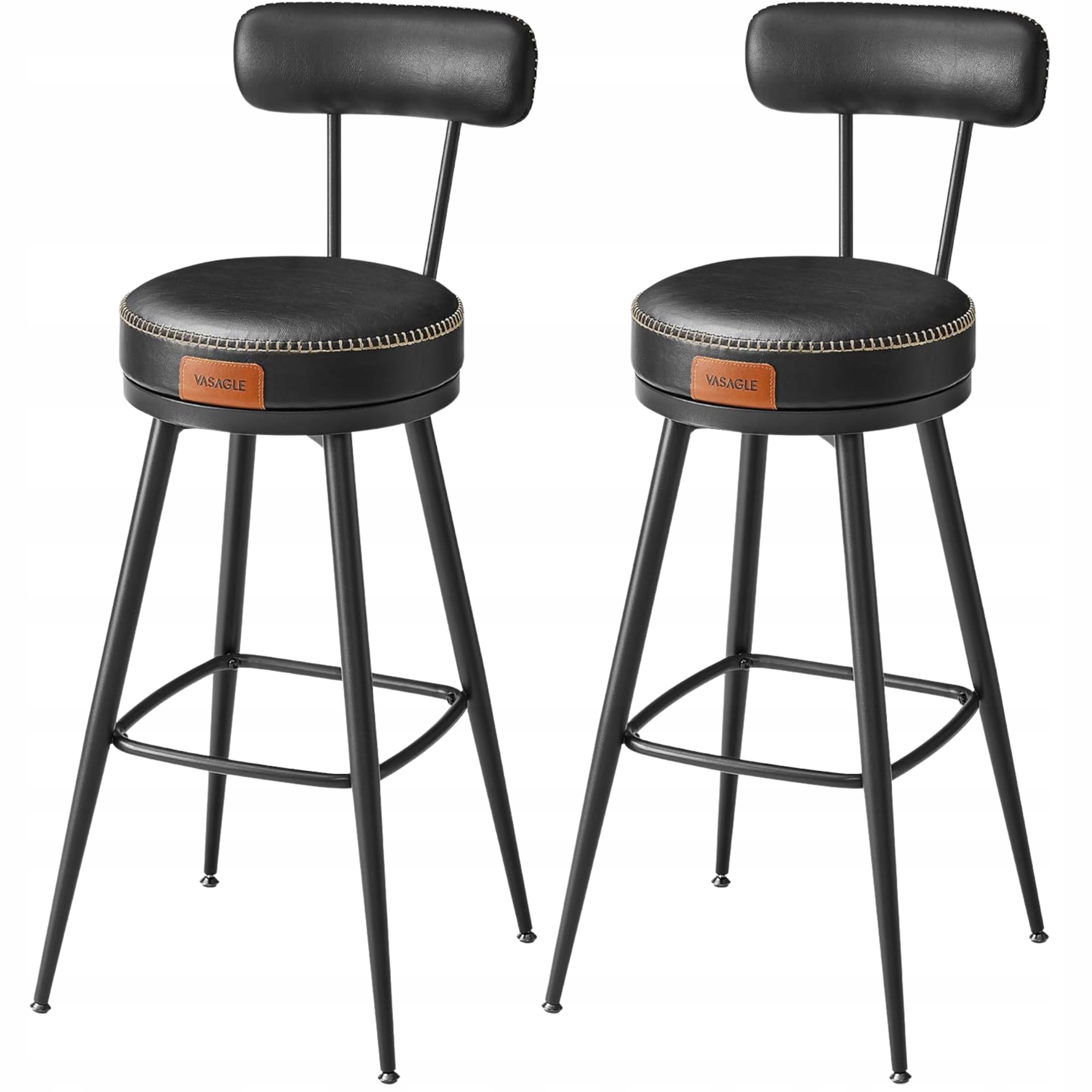 Hoker Čierny Komplet Barové stoličky s opierkou a stoličkami Eko koža