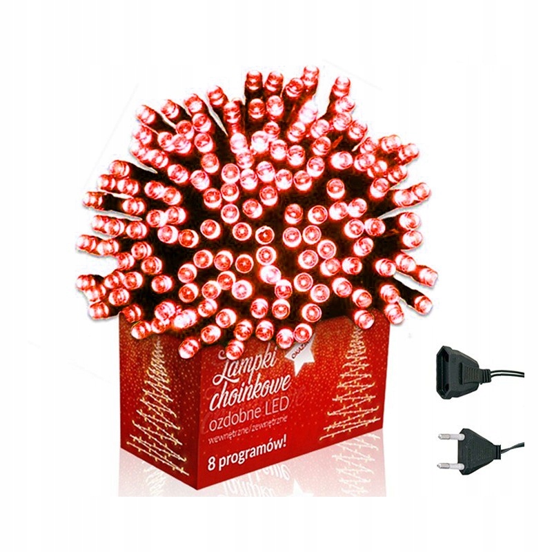 

Lampki Choinkowe Świąteczne Czerwone 200 Led