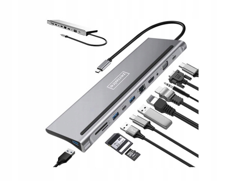 Stacja dokująca Zenwire BYL-2017 11w1 Usb Typu C Pasywny