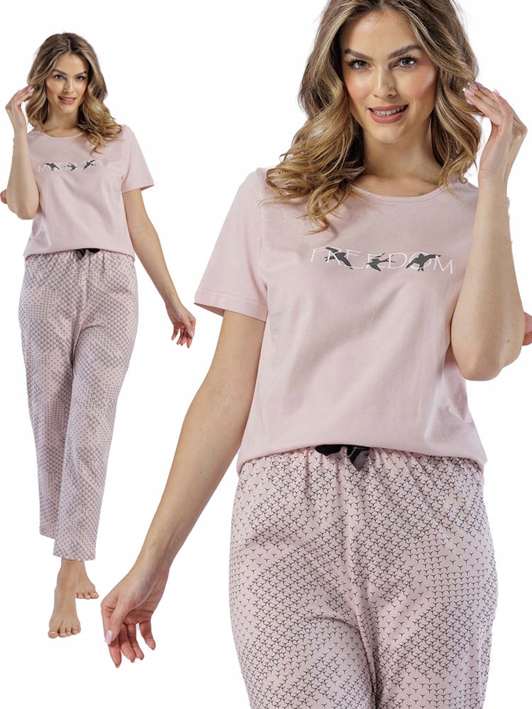 Leveza Rozalia dámské pyžamo, pastelové barvy a jemné potisky, XXL