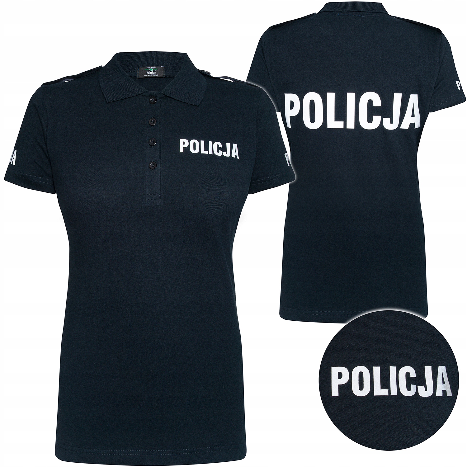 KOSZULKA DAMSKA Policyjna Polo POLICJA granatowa M