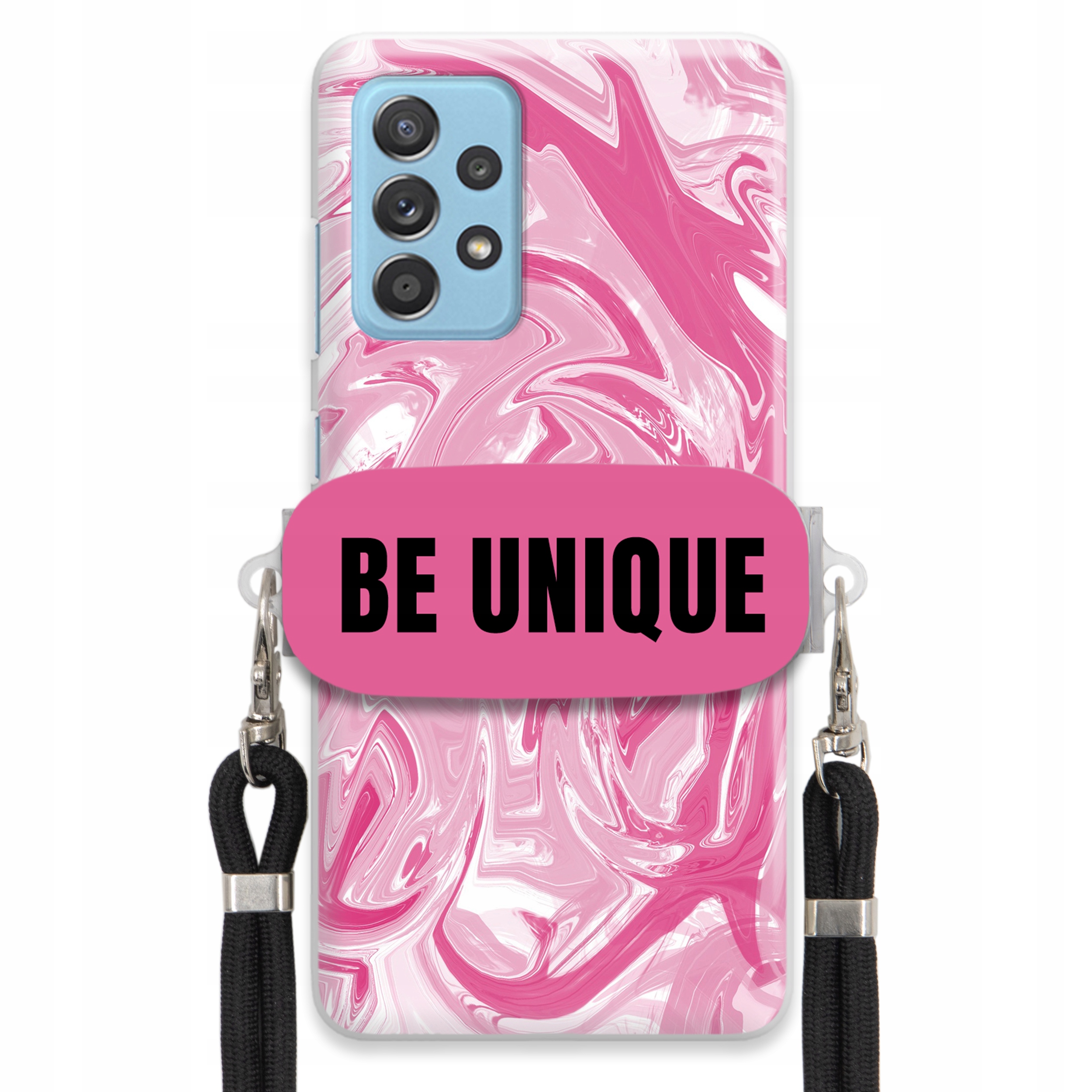 Puzdro pre Samsung A33 5G Case držiak Šnúrka Čierna Ružová Mramor Be Unique
