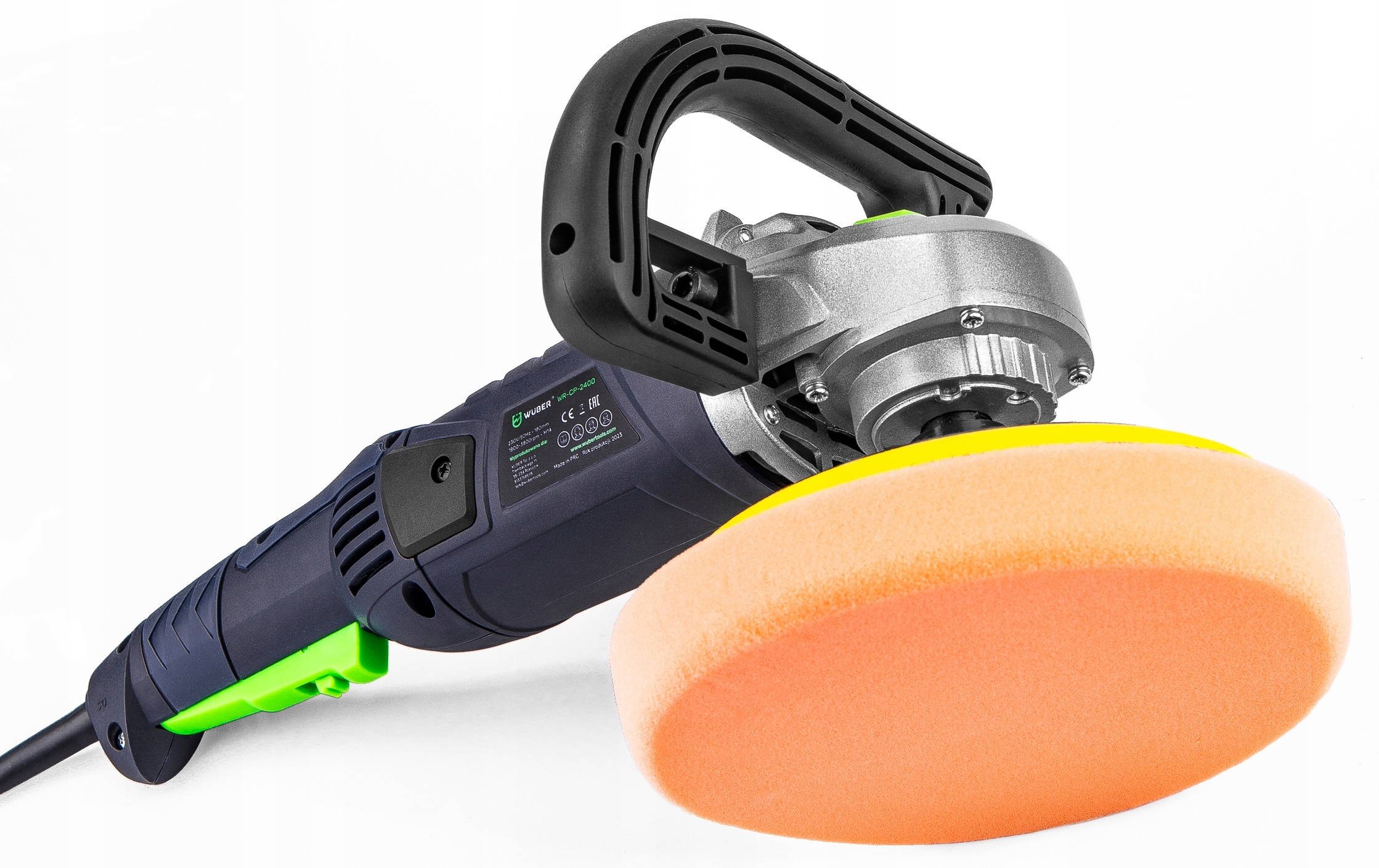 POLERKA SAMOCHODOWA 2400W MIMOŚRODOWA Z REGULACJĄ OBROTÓW FILC ZESTAW GĄBKI Kod producenta WR-CP-2400