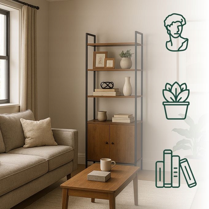 Regál Relaxdays 60 cm x 159,5 cm x 24 cm, odtiene hnedej farby