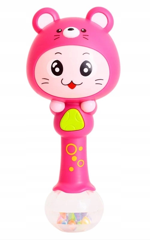 UROCZA GRZECHOTKA dla niemowląt ŚWIECĄCO-GRAJĄCA Materiał plastik