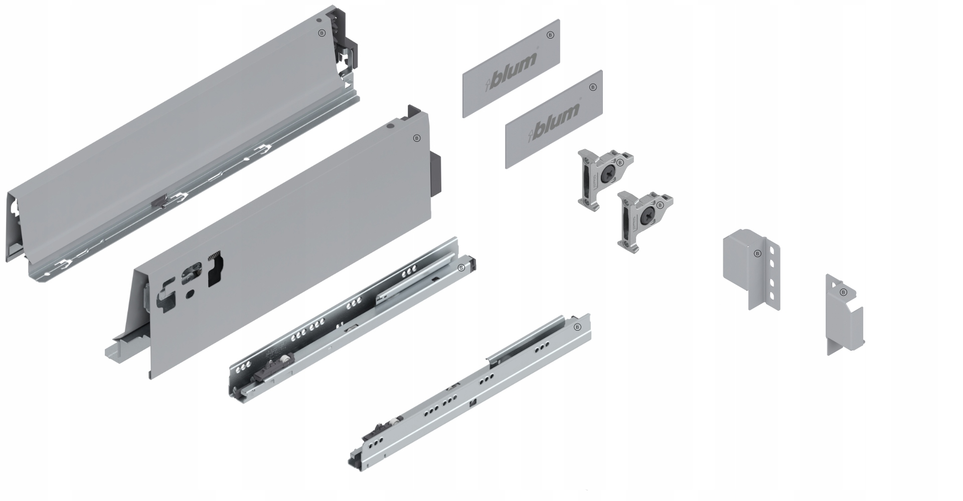 ANTARO TANDEMBOX L-450 NISKA M SZARA 30KG BLUM