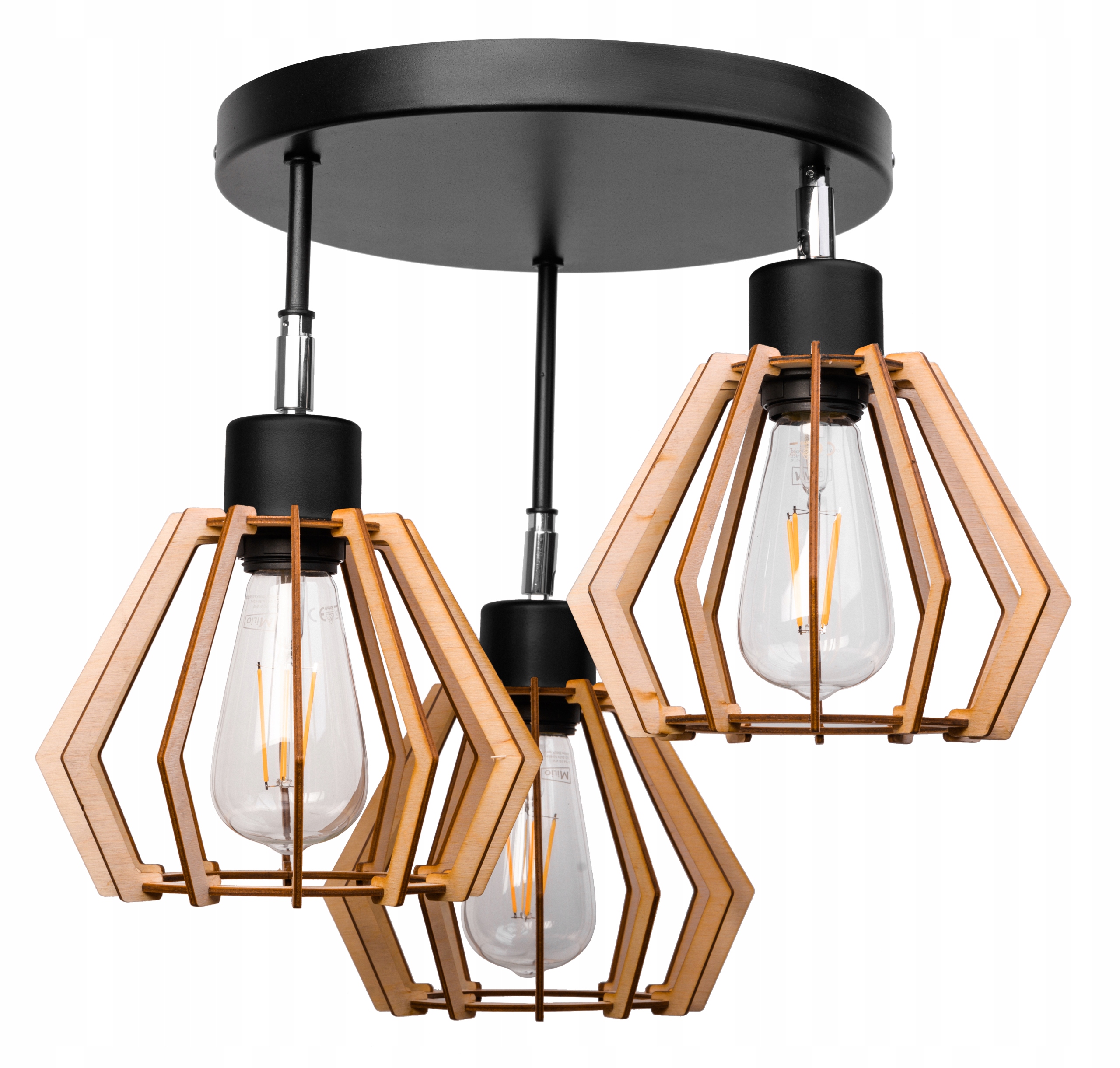 

Lampa Wisząca Sufitowa Regulowana Diament Drewno