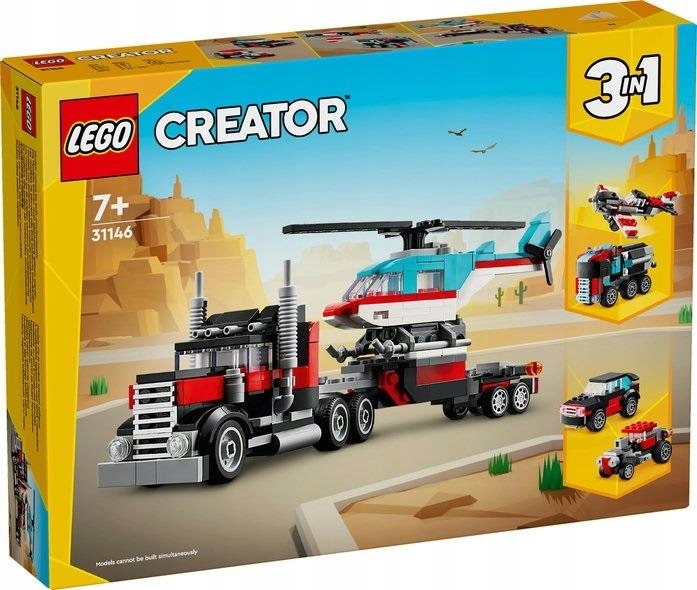 Lego(r) Creator 31146 Nákladní auto s plošinou a heliem.