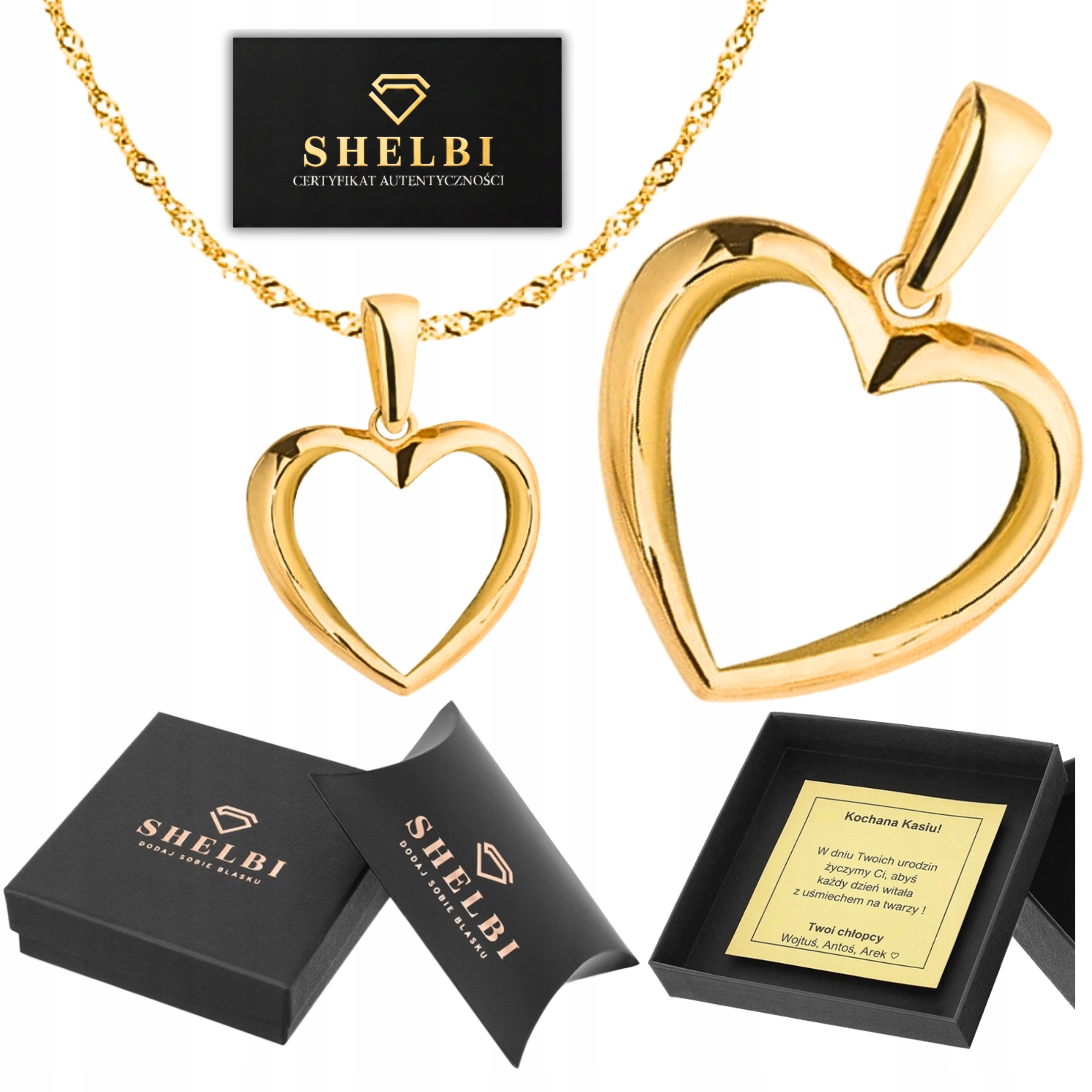 Złoty Naszyjnik Dla Kobiety 14K Serce 585 Delikatny Łańcuszek Z Serduszkiem