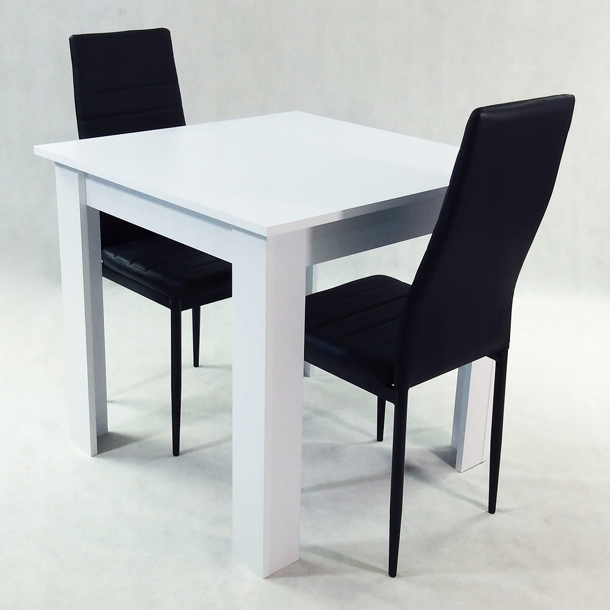 Zestaw stół Modern 80x80 2 czarne krzesła Nicea Grubość blatu 1.8 cm
