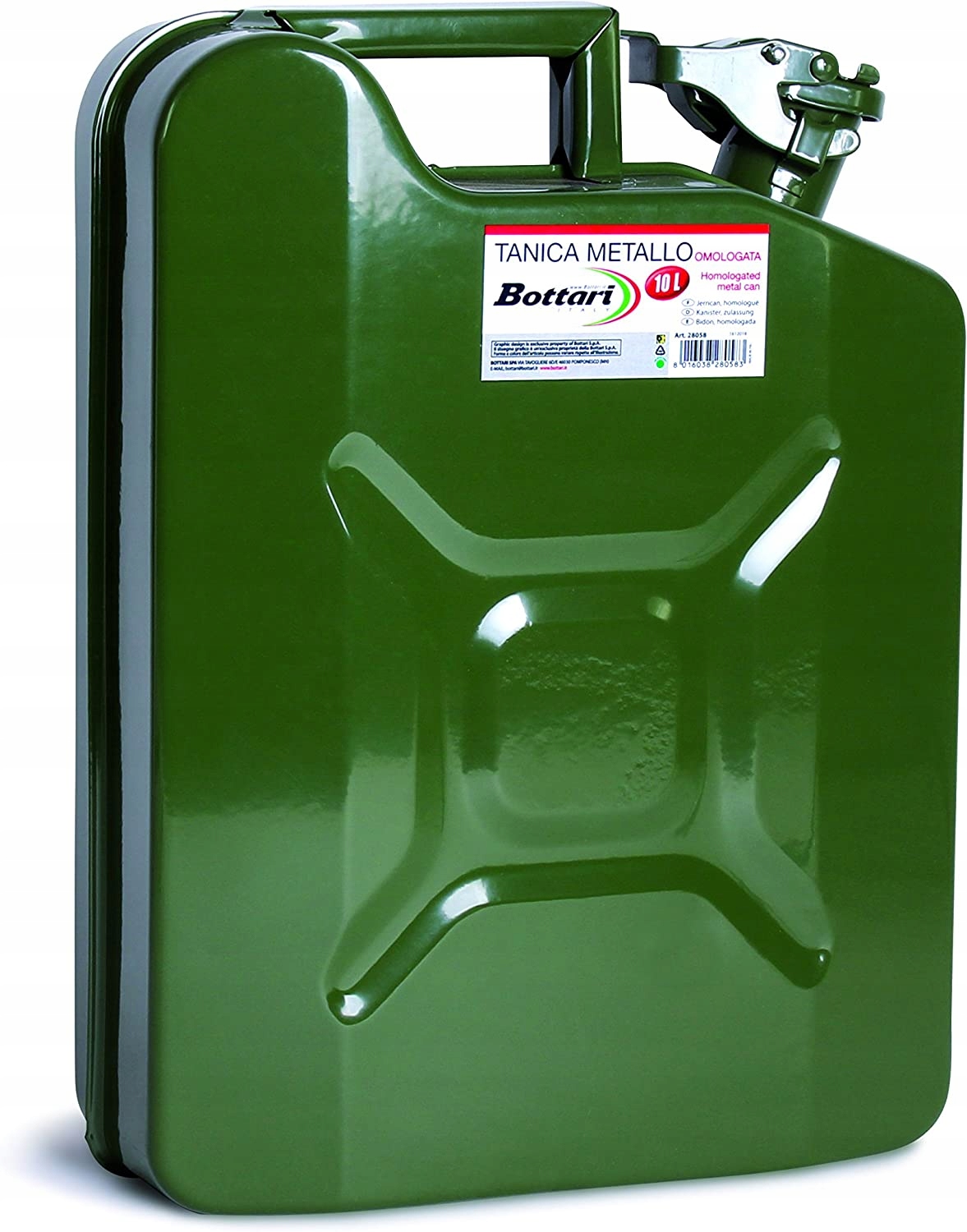 BOTTARI МЕТАЛЛИЧЕСКАЯ КАНИСТРА ДЛЯ ТОПЛИВА 10 Л