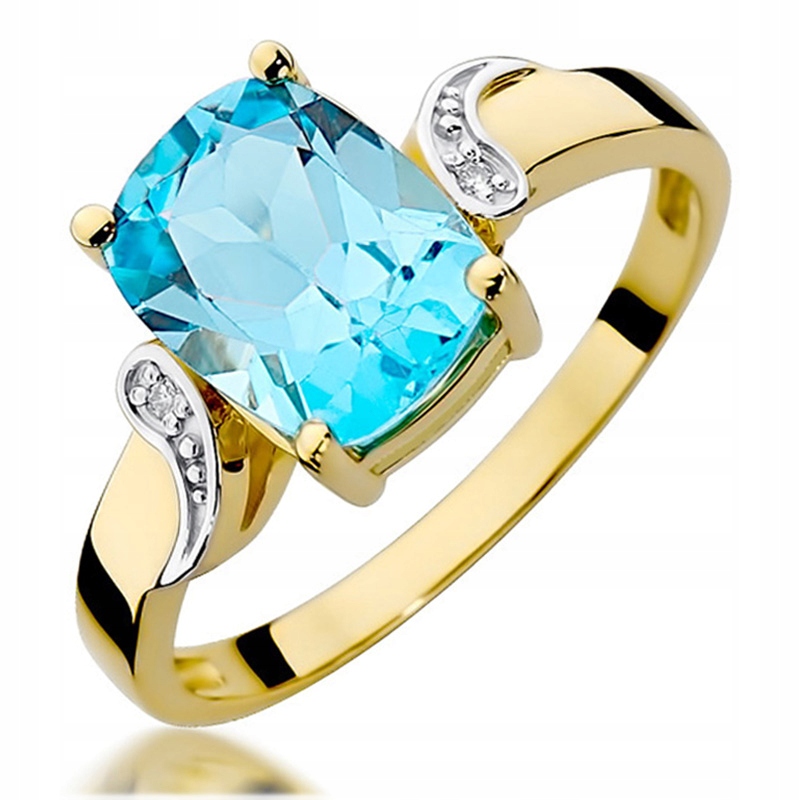 Výjimečný Zlatý Prstýnek S Velkým Topazem 2,40 ct