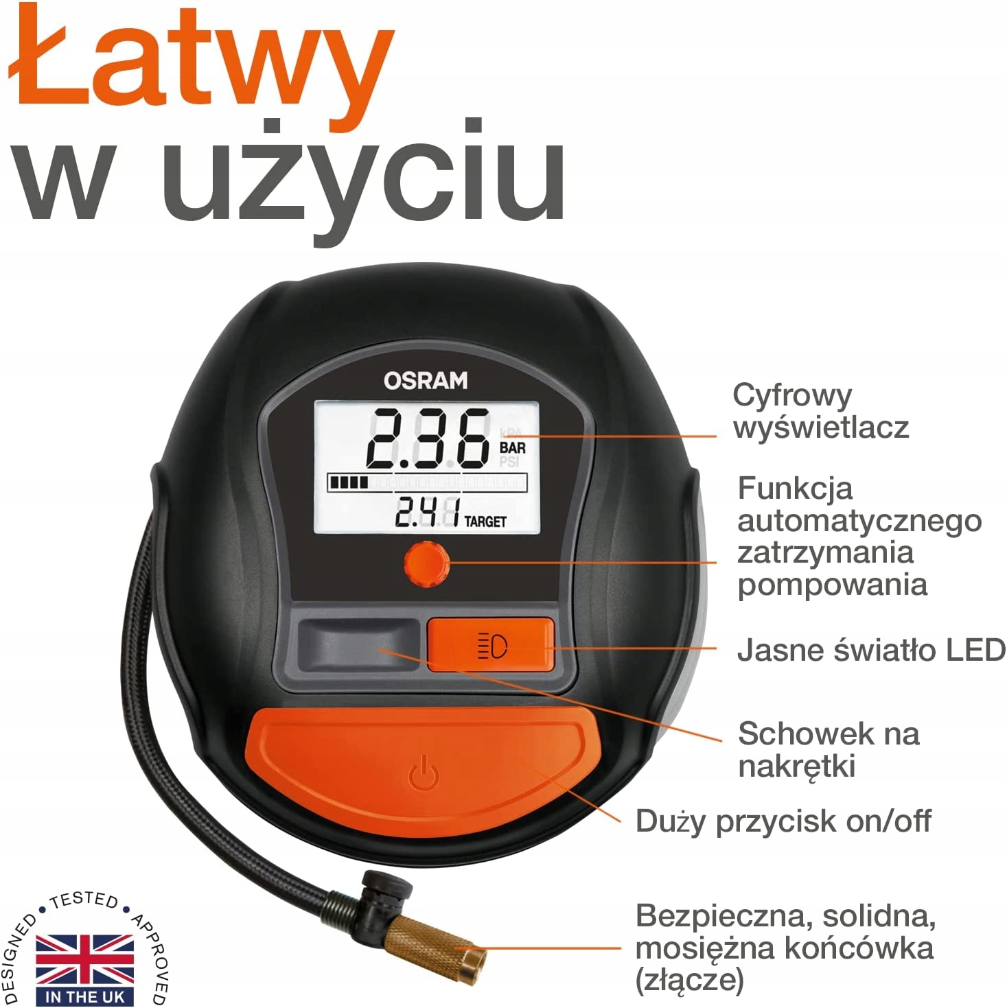 TYREinflate RAPID, cyfrowy kompresor powietrza 12 Kod producenta 716Gqichedaqitong40