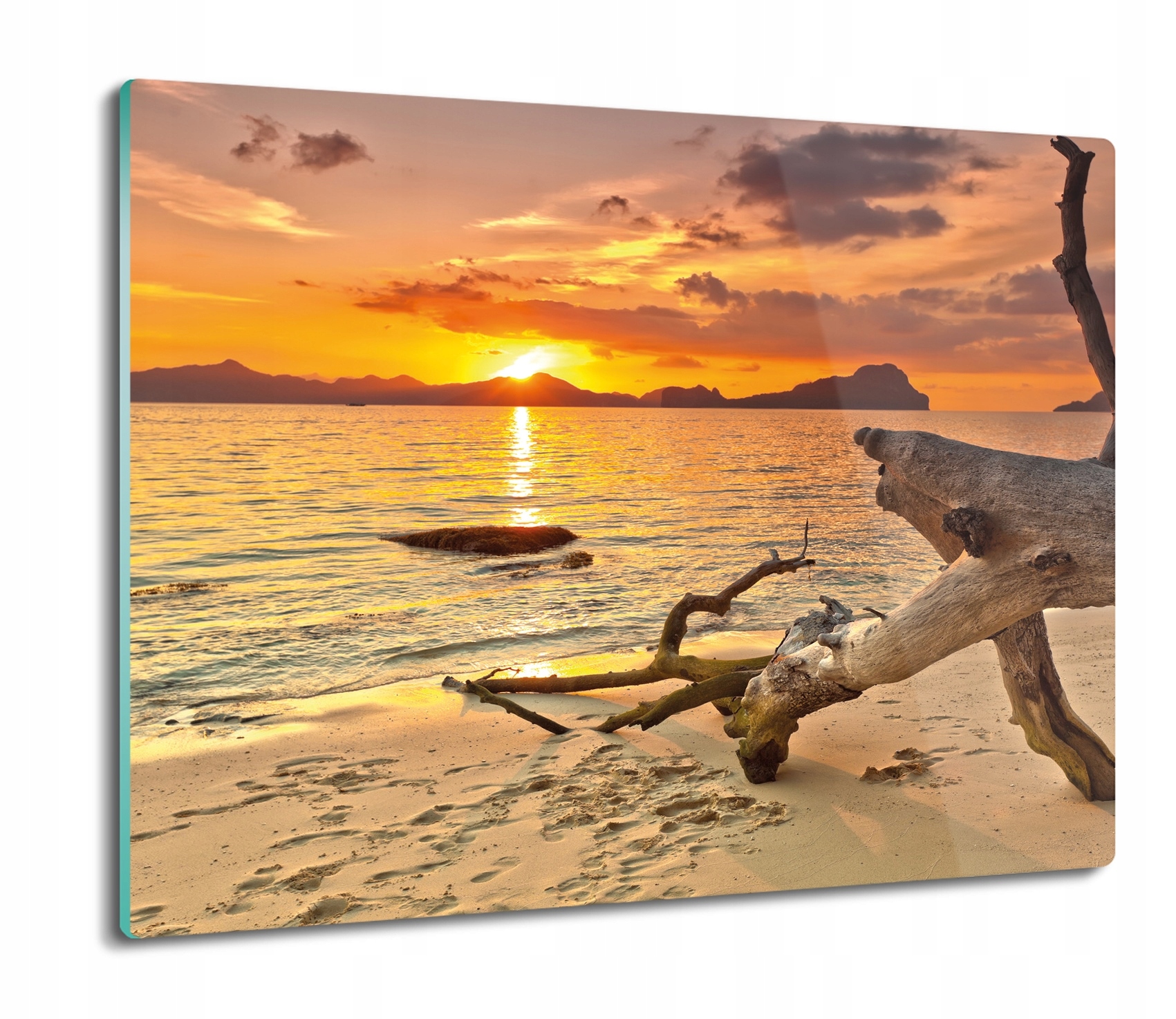 

Plaża morze drzewo 60x52 deska do kuchni szklana