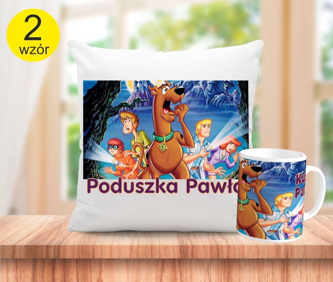 SCOOBY DOO ZESTAW PODUSZKA+KUBEK+IMIĘ Marka inna marka