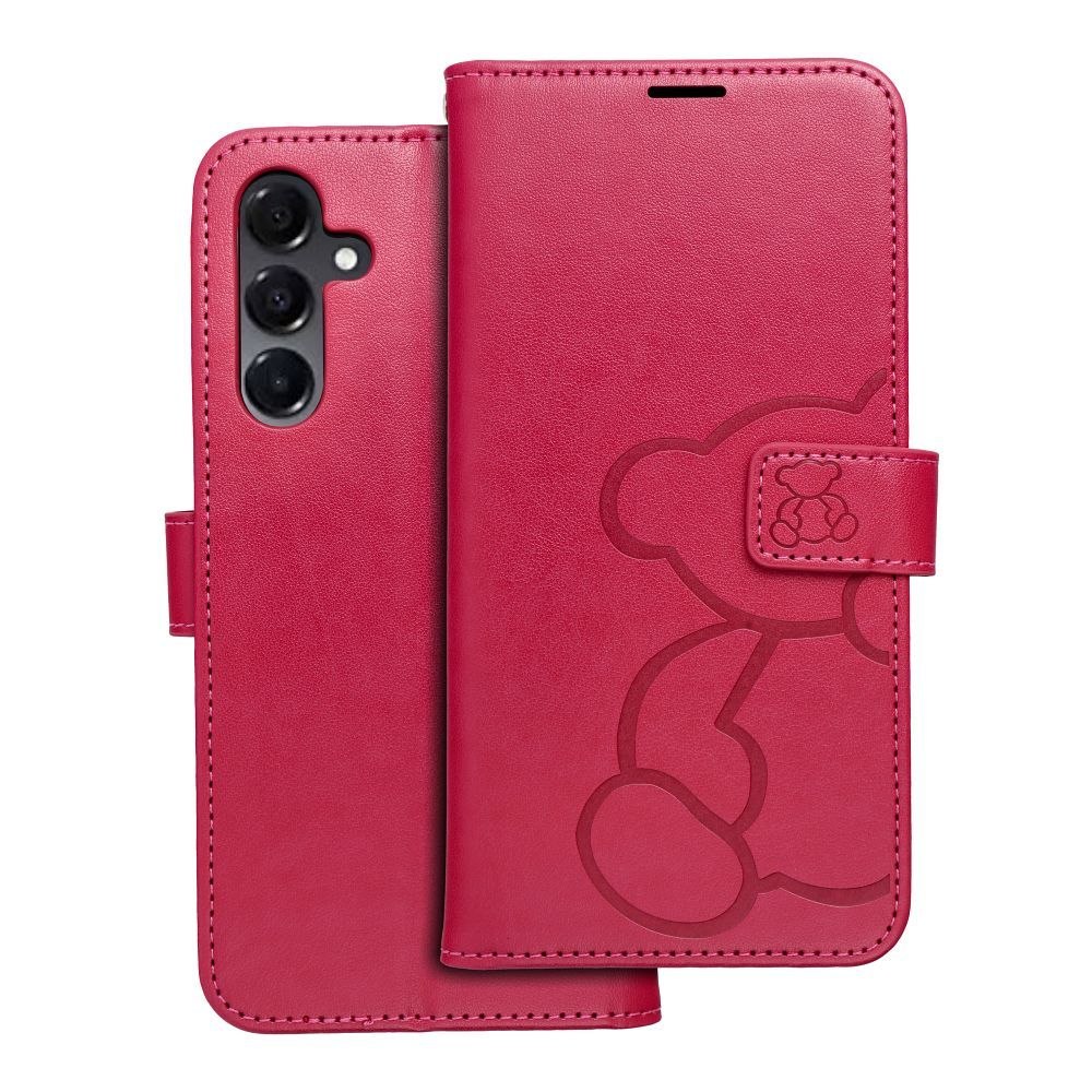 Etui z klapką na Samsung A16 5G Mezzo Book teddy bear magenta