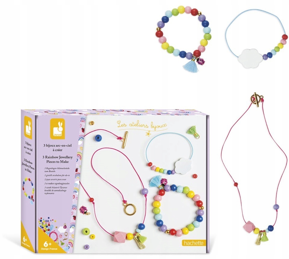 

Koraliki zestaw do tworzenia biżuterii tęcza Janod