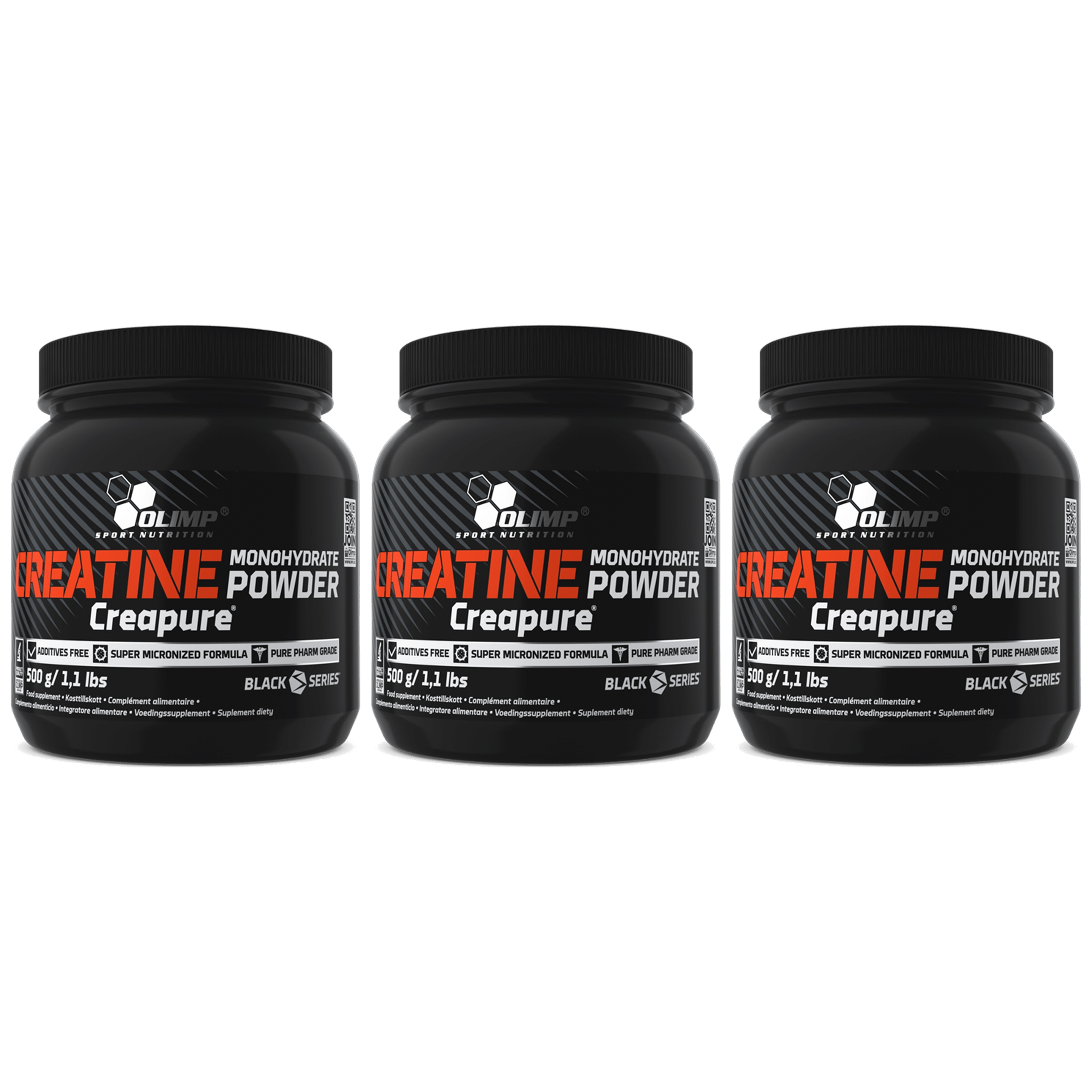 3x Kreatin monohydrát Creapure síla svalová hmota 500 g Olimp