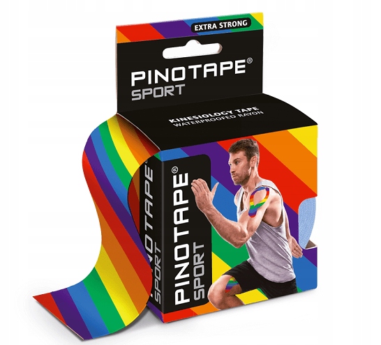

Taśma kinesio 5cm x 5m Pinotape Sport tejp tęcza