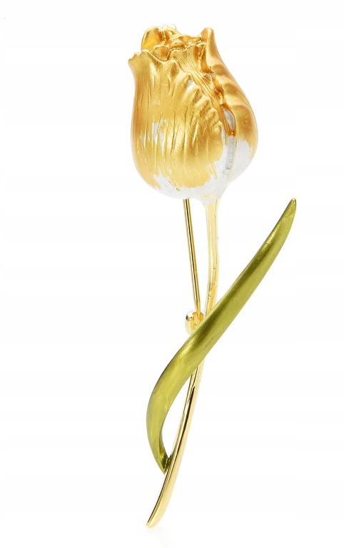BROSZKA żółtyzłoty TULIPAN kwiat
