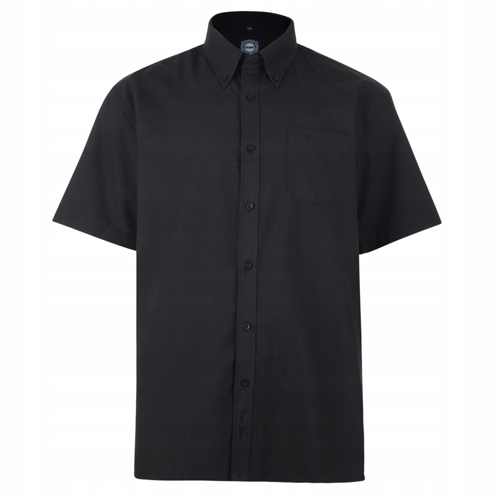 Kam košile pánská Kbs 663A krátký rukáv nadměrná velikost 7XL černá