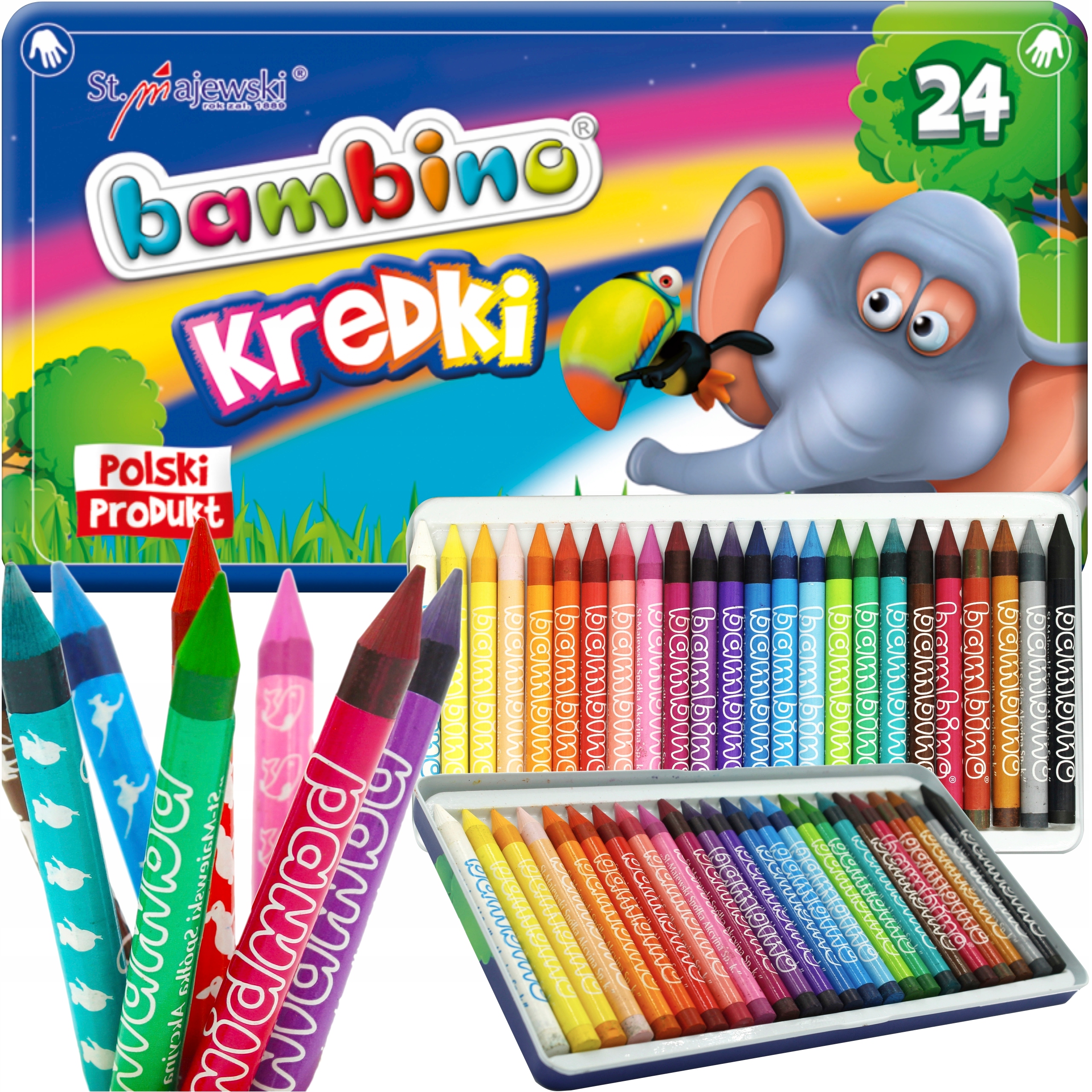 

Kredki świecowe Bambino 24 kol w metalowym pudełku