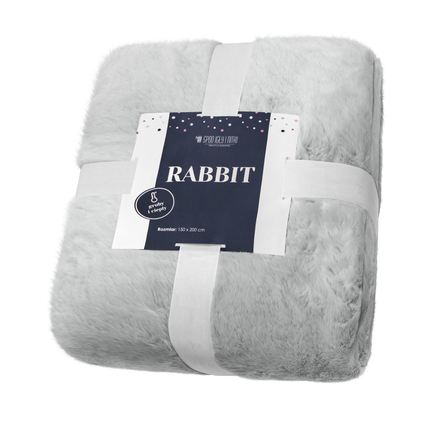

Futrzany Koc Pled Kapa Miękki 150X200 Królik Szary