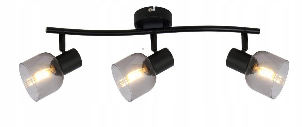 Lampa lišta Judy 3pl. černá sklo