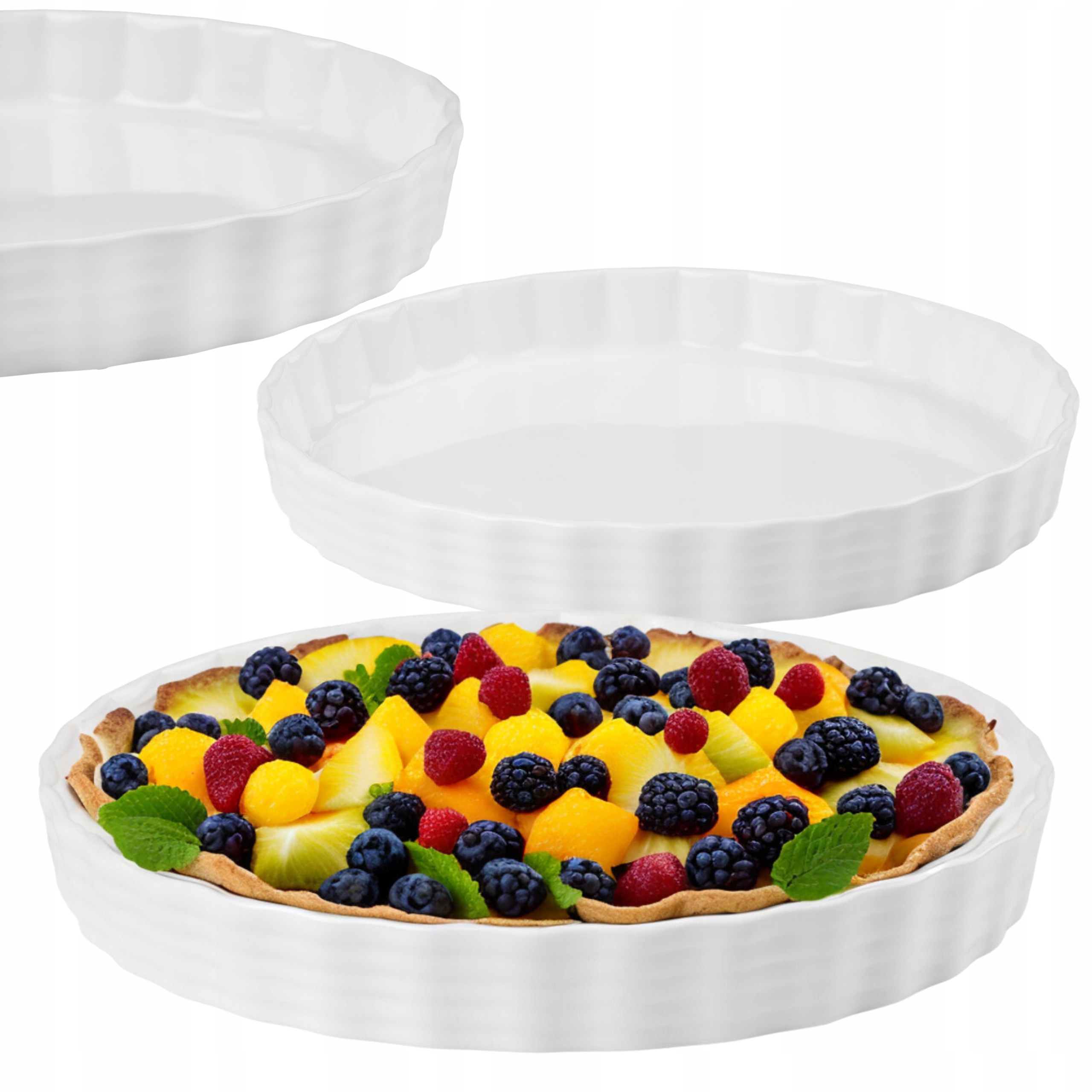 FORMA DO TARTY 28CM OKRĄGŁA NACZYNIE CERAMICZNE DO PIECZENIA ZAPIEKANIA