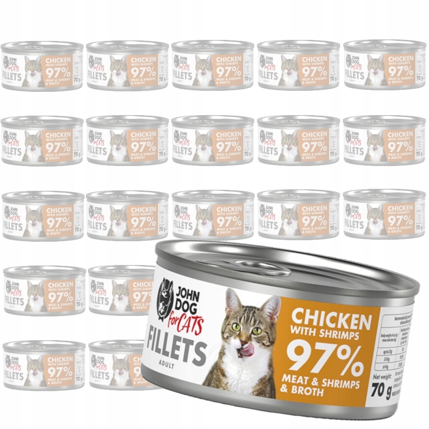 John Dog For Cats Krmivo Kuře A Krevety 24x70g