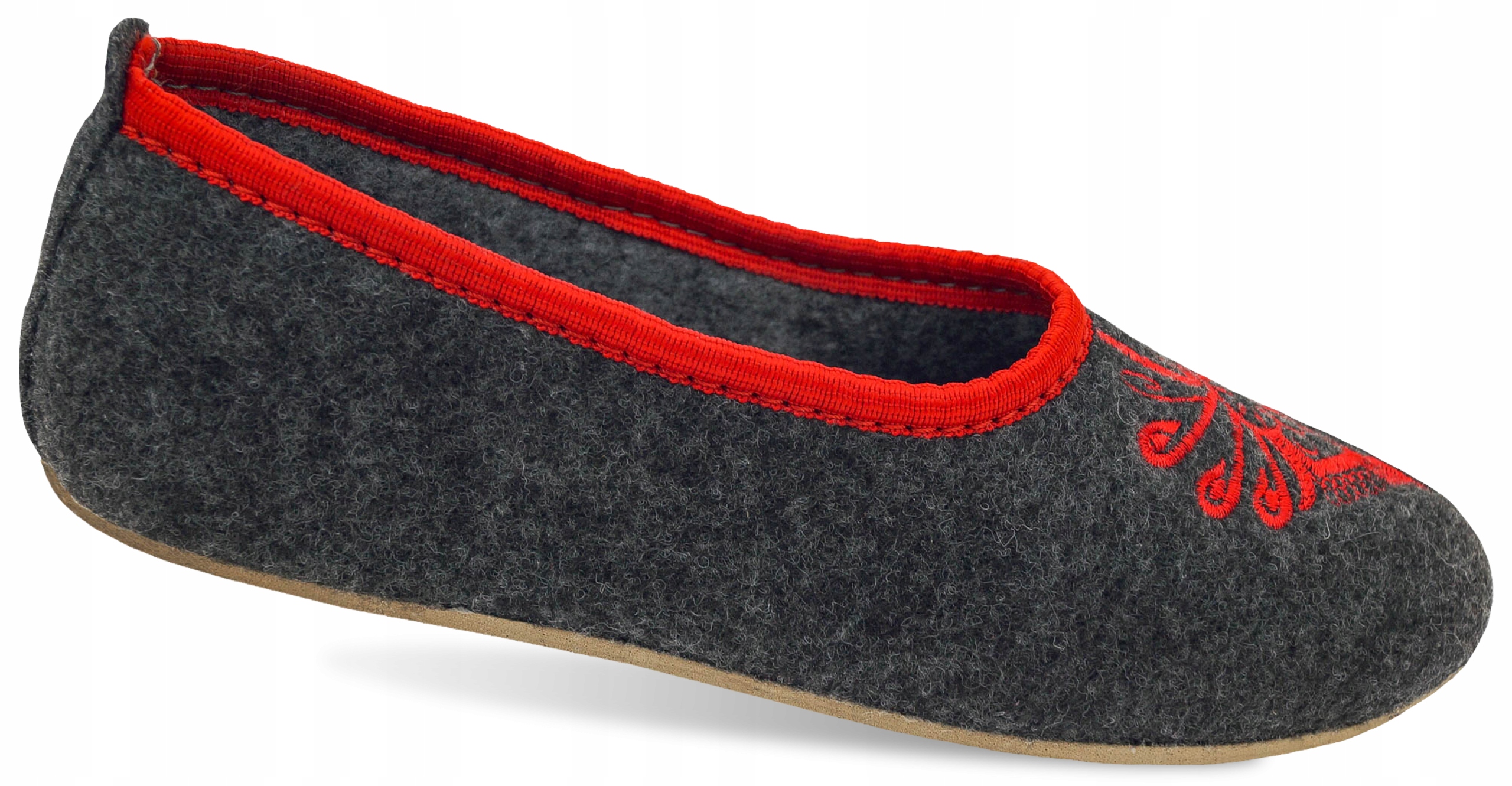 Balerina Damska Kapcie Z Filcu Stylizowane Marka inna