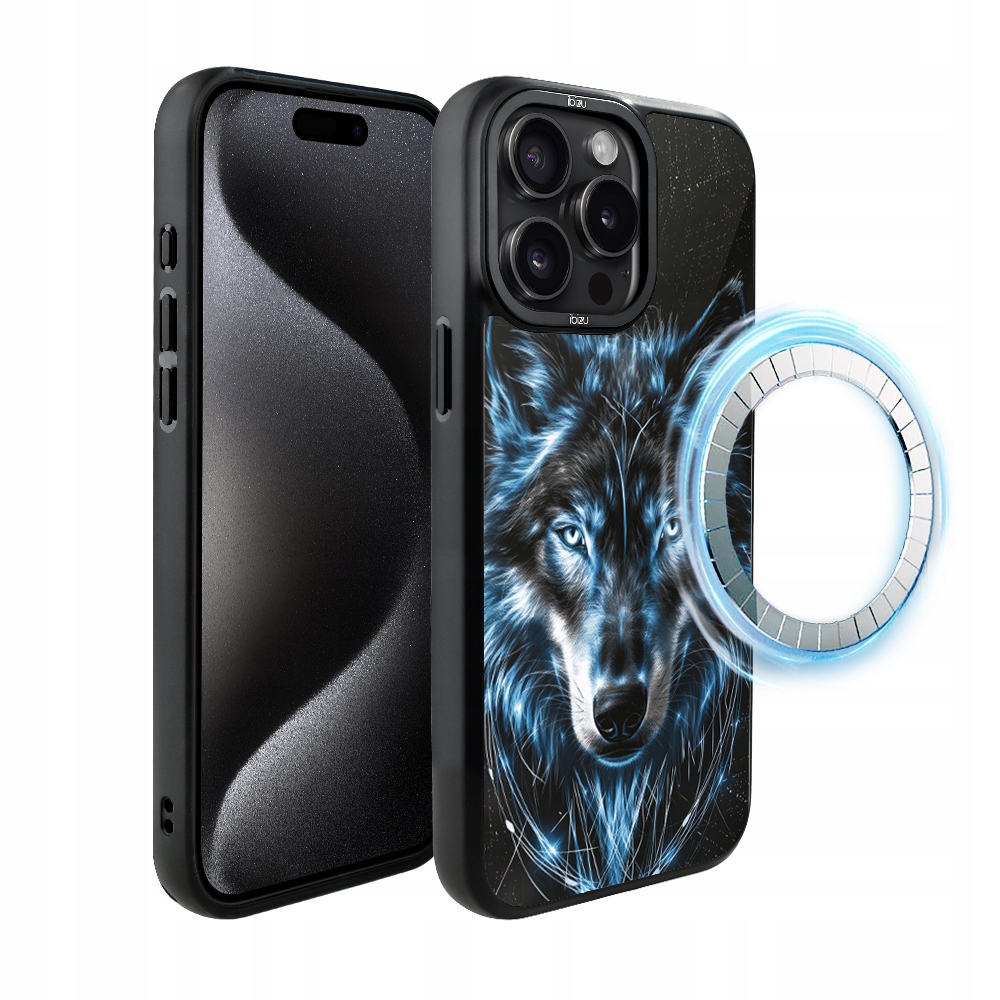 Pouzdro pro iPhone 15 Pro Max Ibizu DropGuard Matt s MagSafe, Ledový vlk